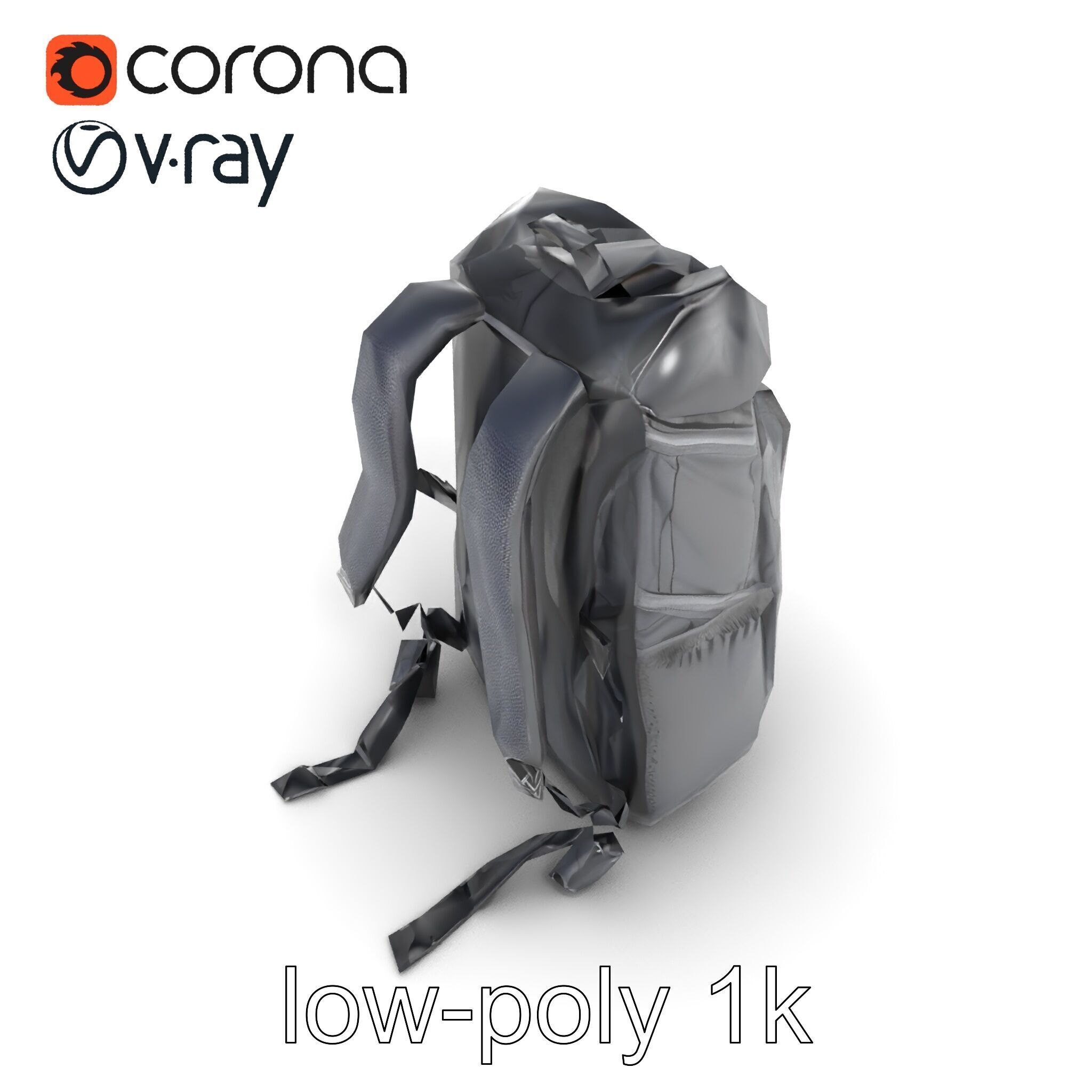 Lightweight Daypack with Ventilated Harness model pack Low-poly 3D model_12