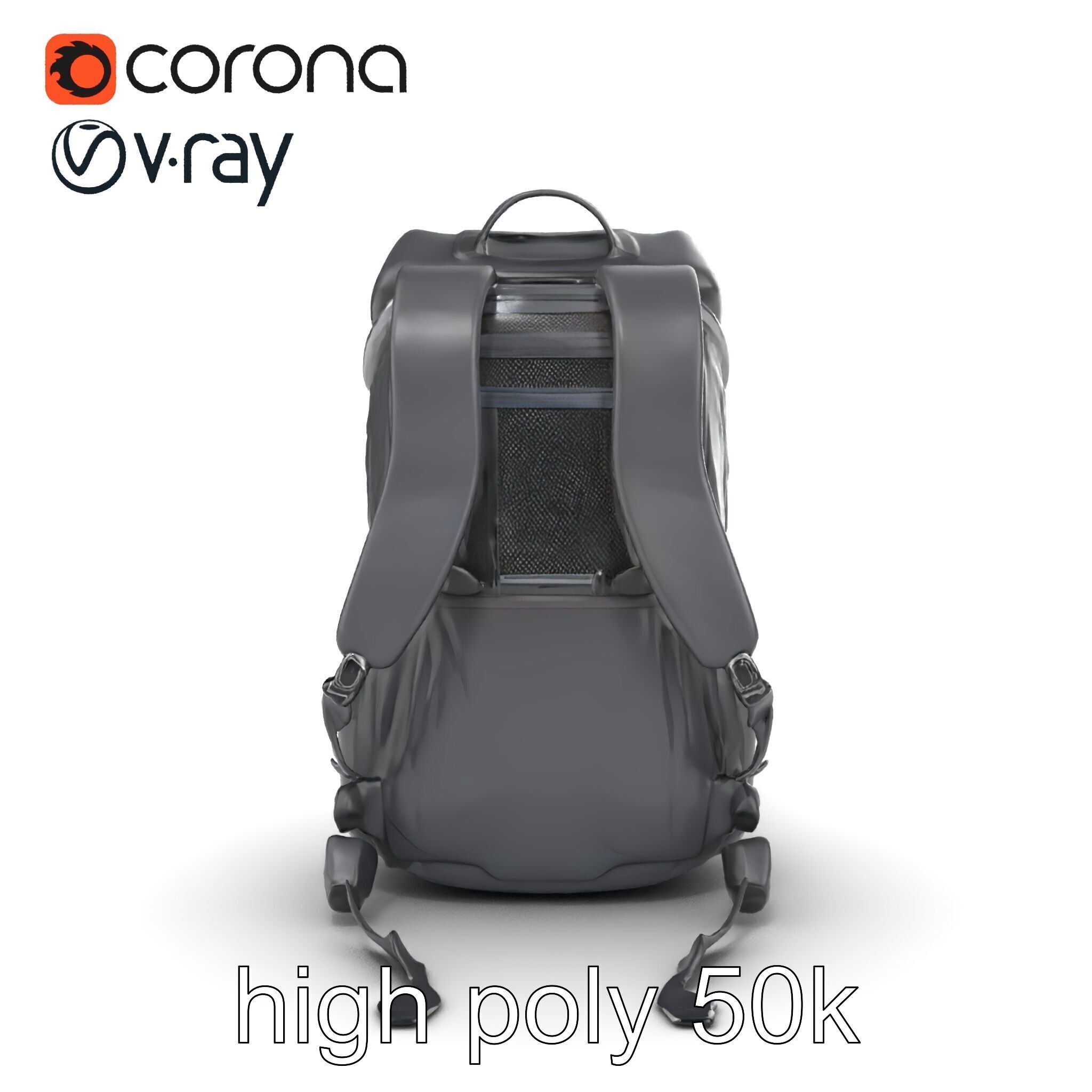 Lightweight Daypack with Ventilated Harness model pack Low-poly 3D model_13