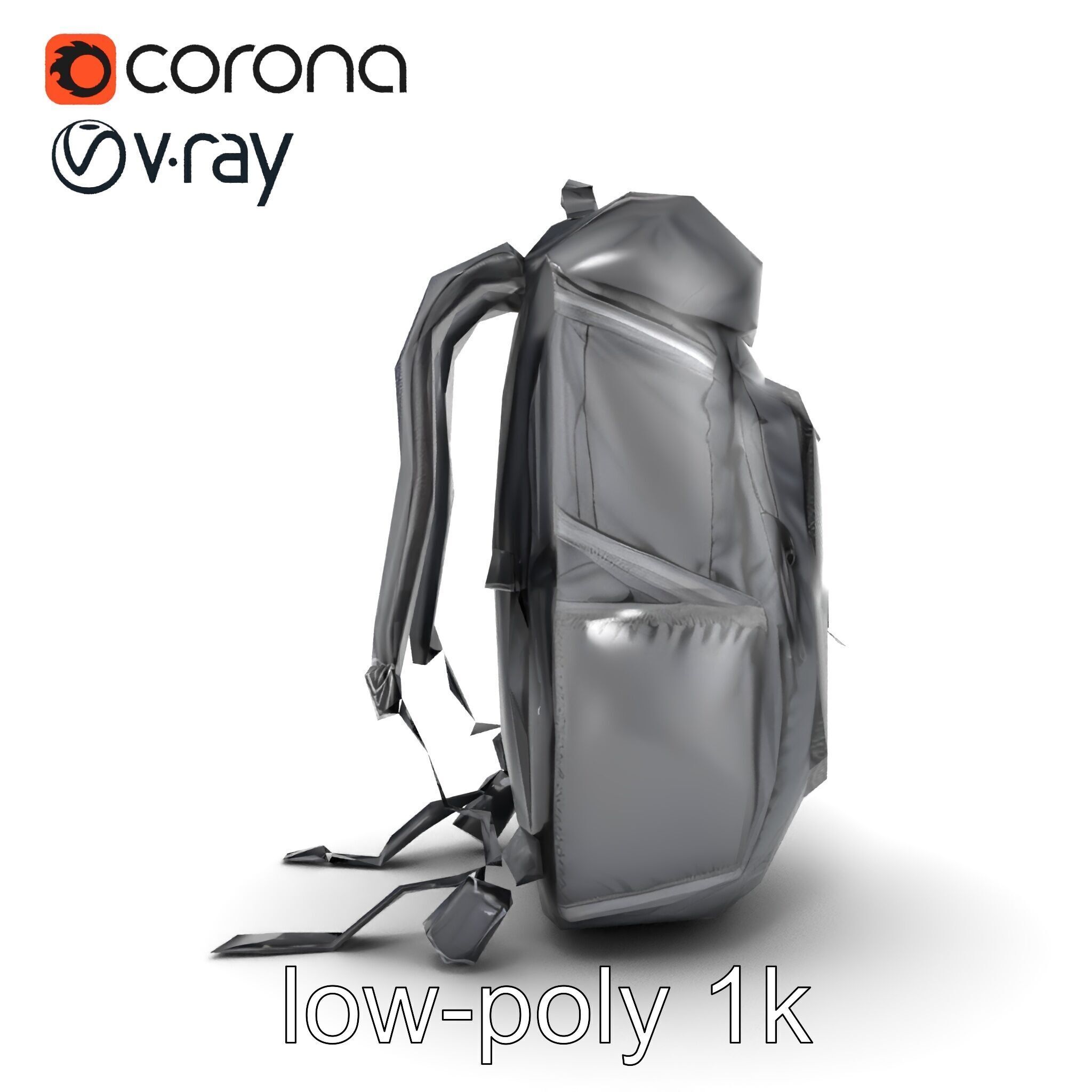Lightweight Daypack with Ventilated Harness model pack Low-poly 3D model_15