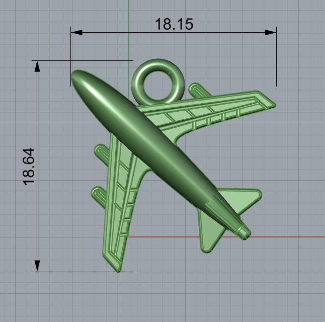 Plane necklace 3D model_2