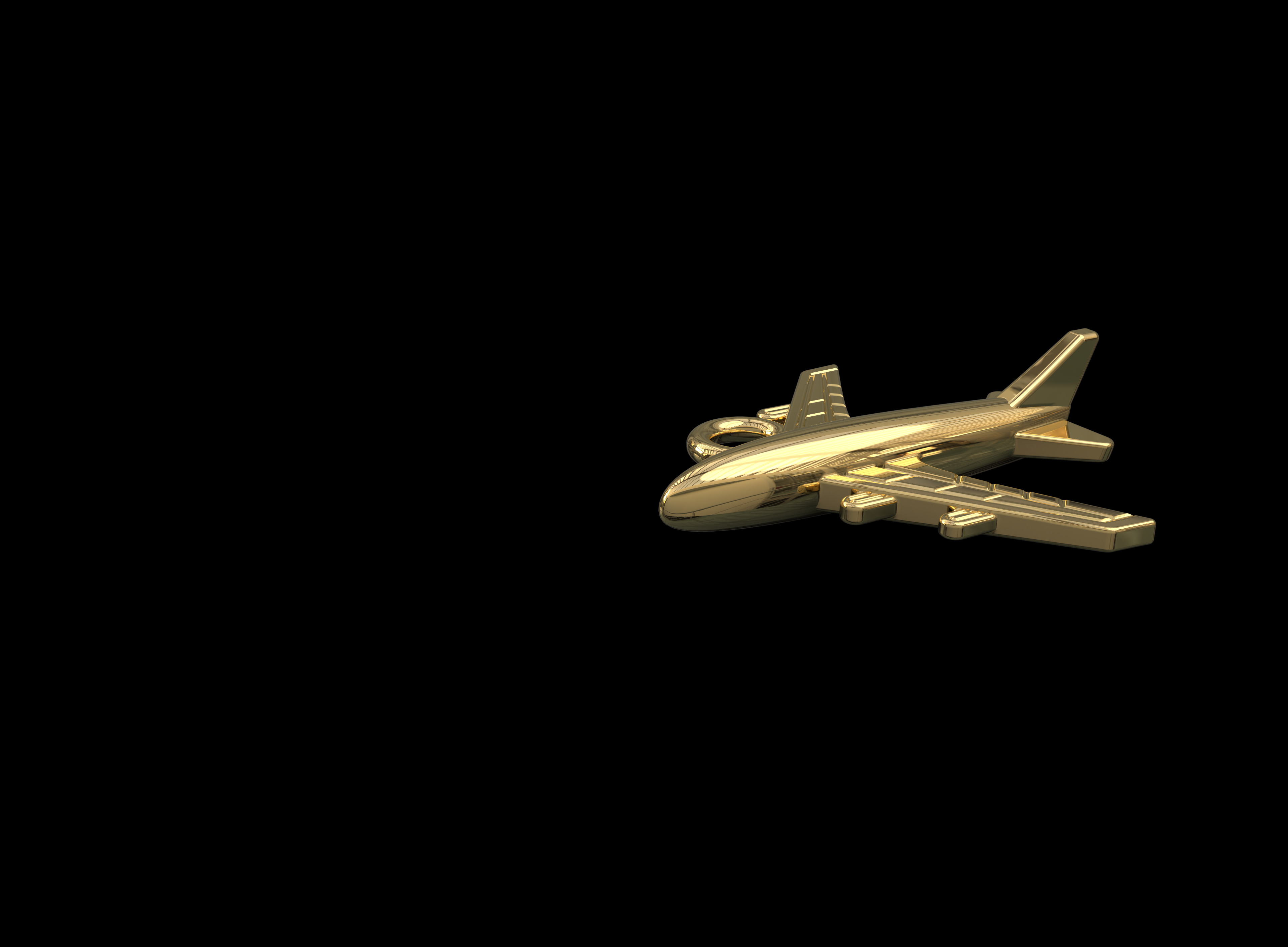 Plane necklace 3D model_1
