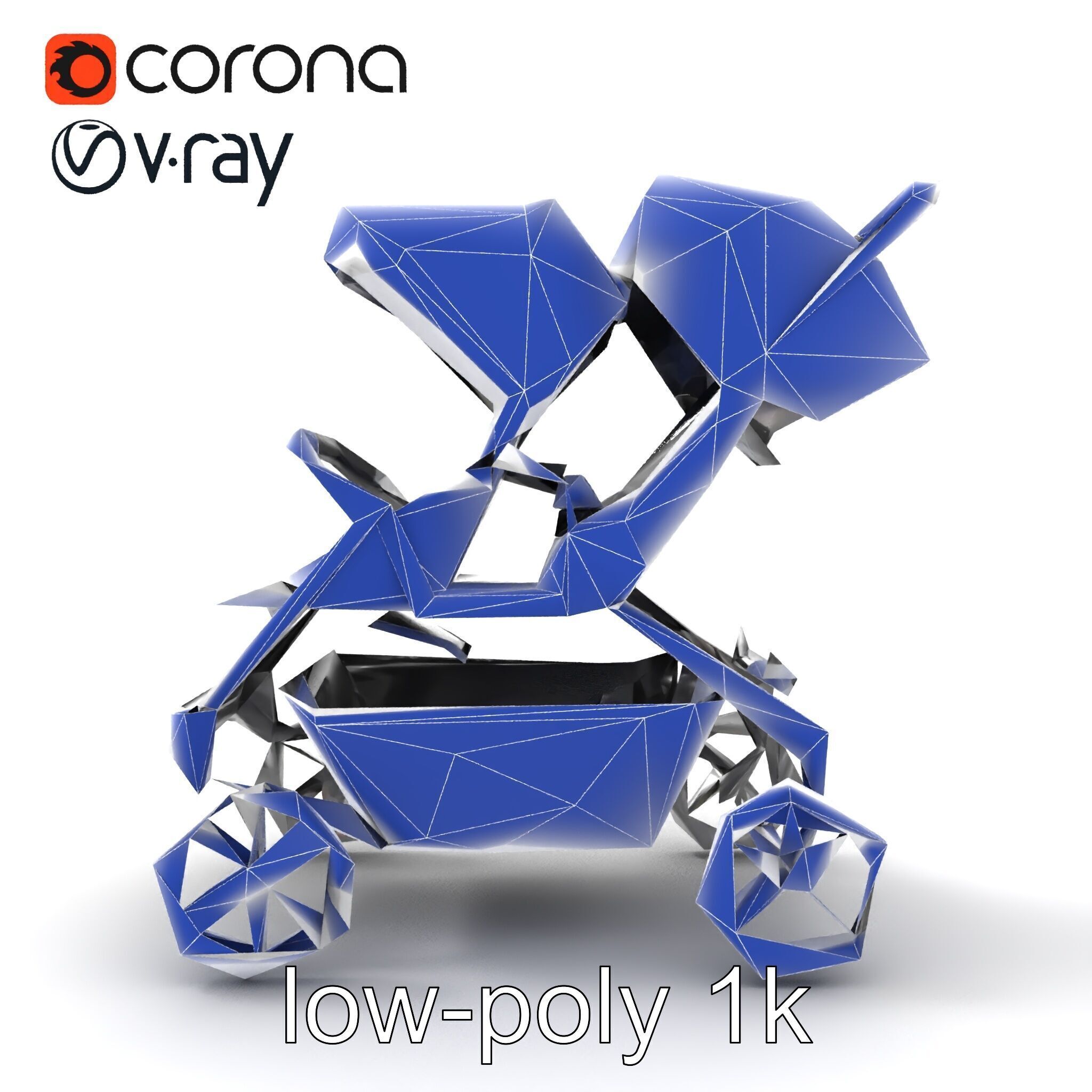 Twin Stroller Dual Seats Ergonomic Design model pack Low-poly 3D model_24