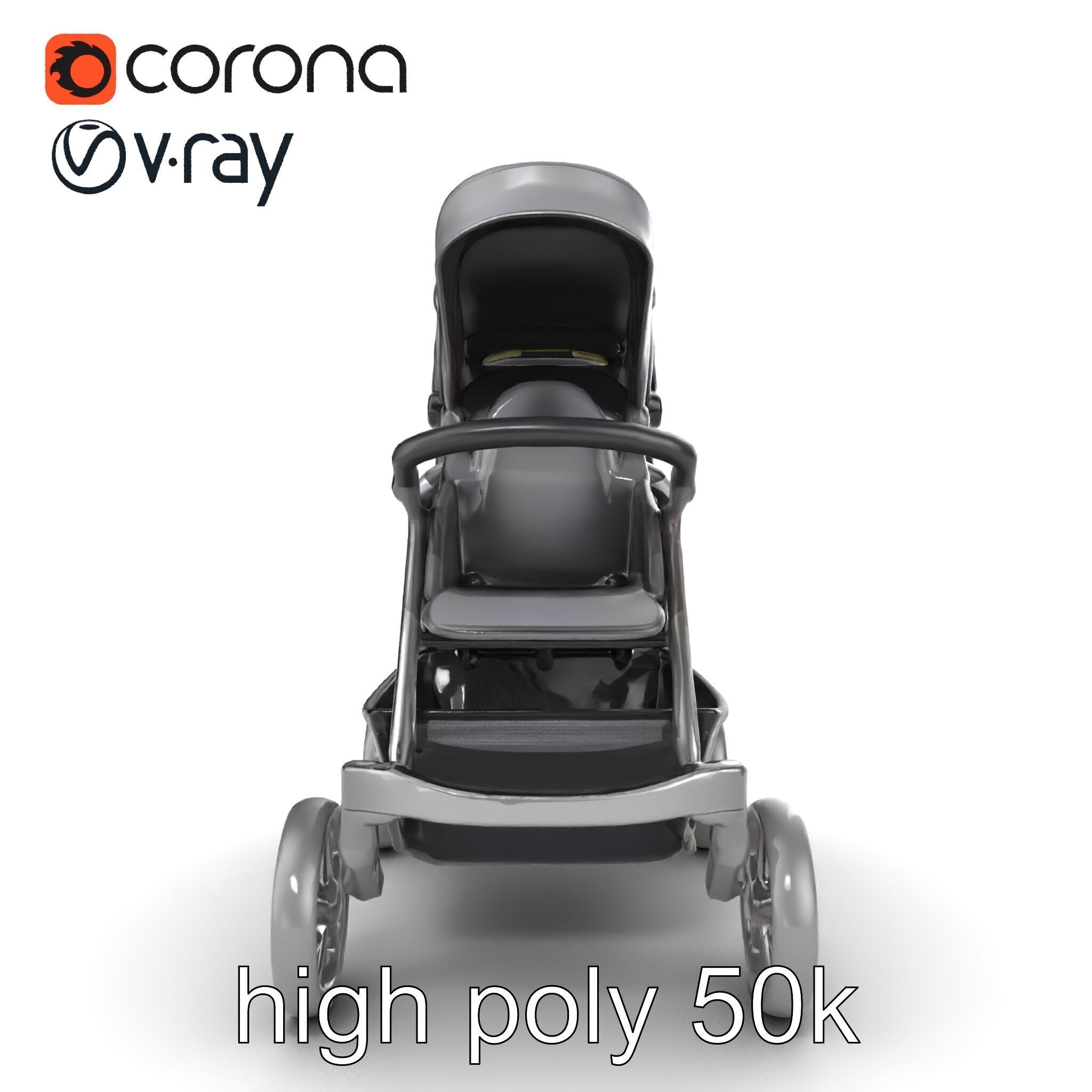 Twin Stroller Dual Seats Ergonomic Design model pack Low-poly 3D model_29