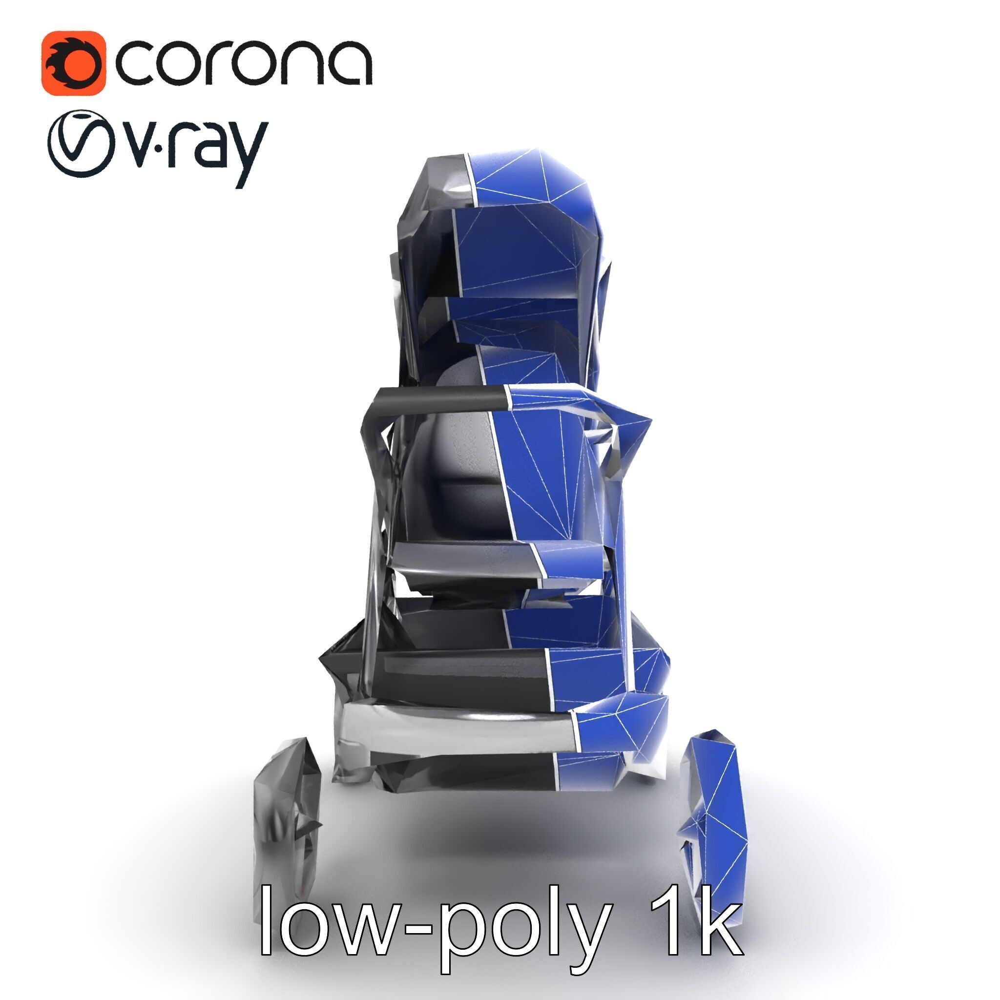 Twin Stroller Dual Seats Ergonomic Design model pack Low-poly 3D model_27