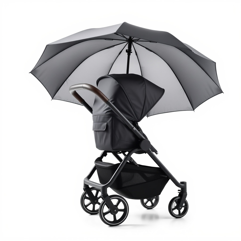 Elegant Umbrella Stroller with Hood Model Pack Low-poly 3D model_4