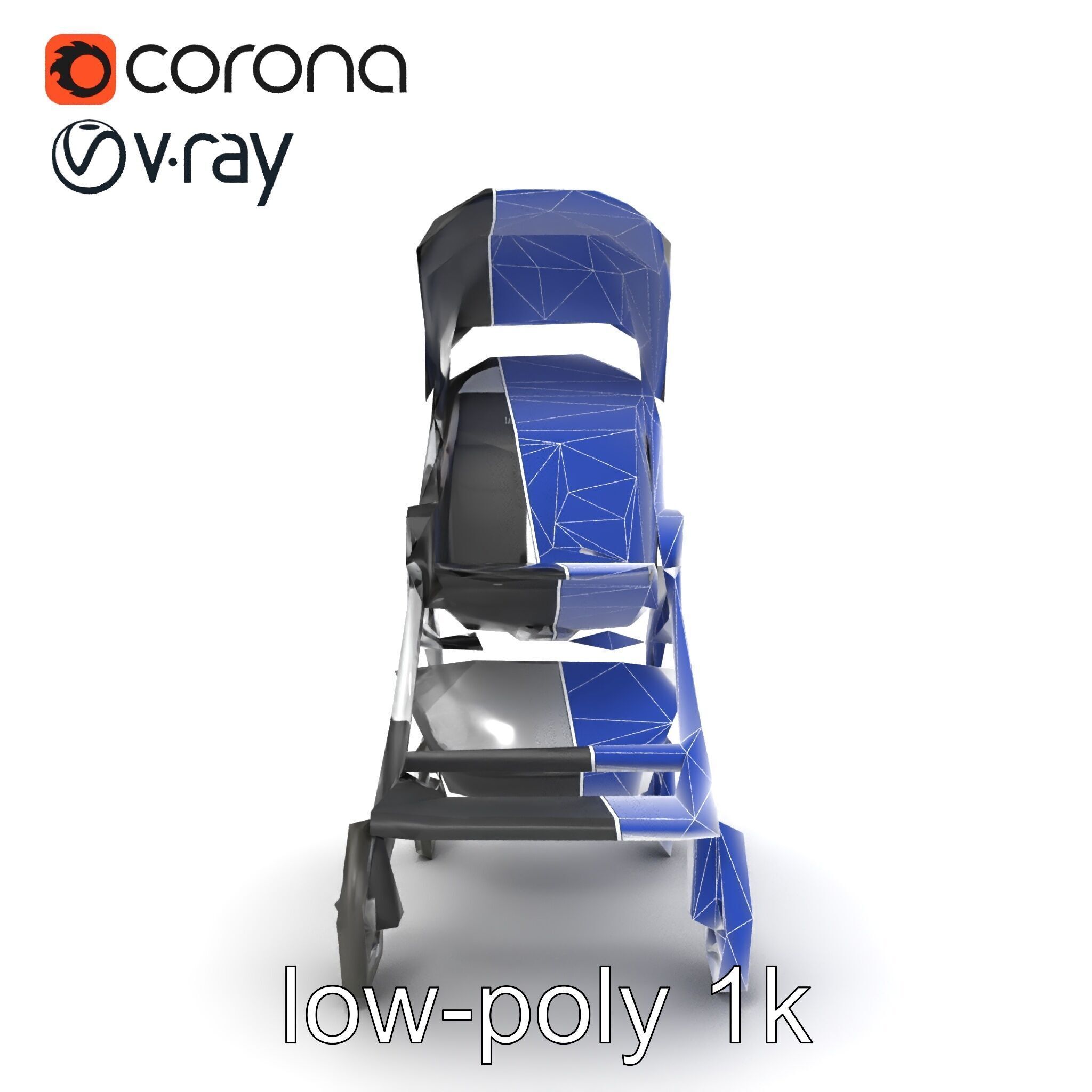 Umbrella Stroller with Ergonomic Footrest model pack Low-poly 3D model_16