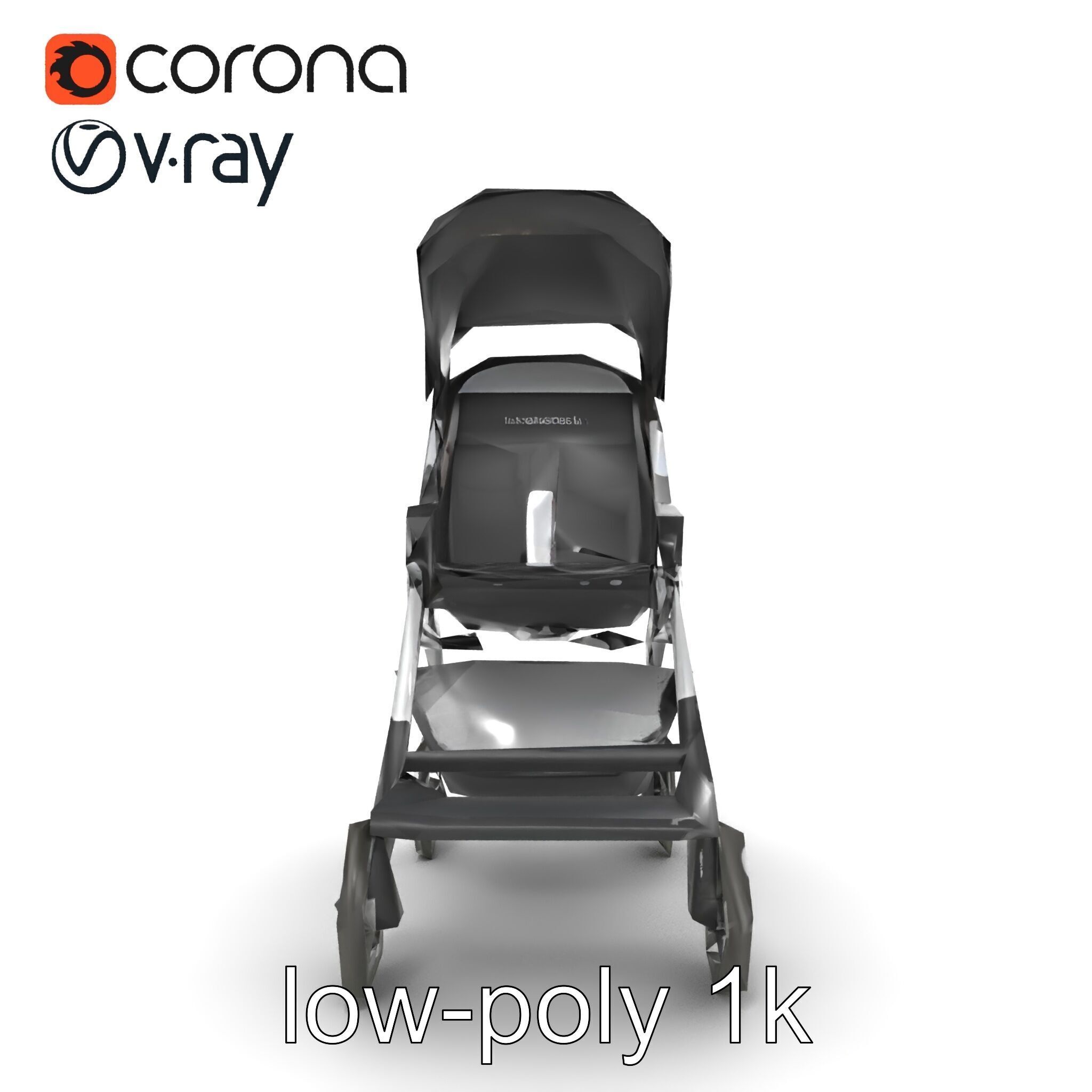 Umbrella Stroller with Ergonomic Footrest model pack Low-poly 3D model_24