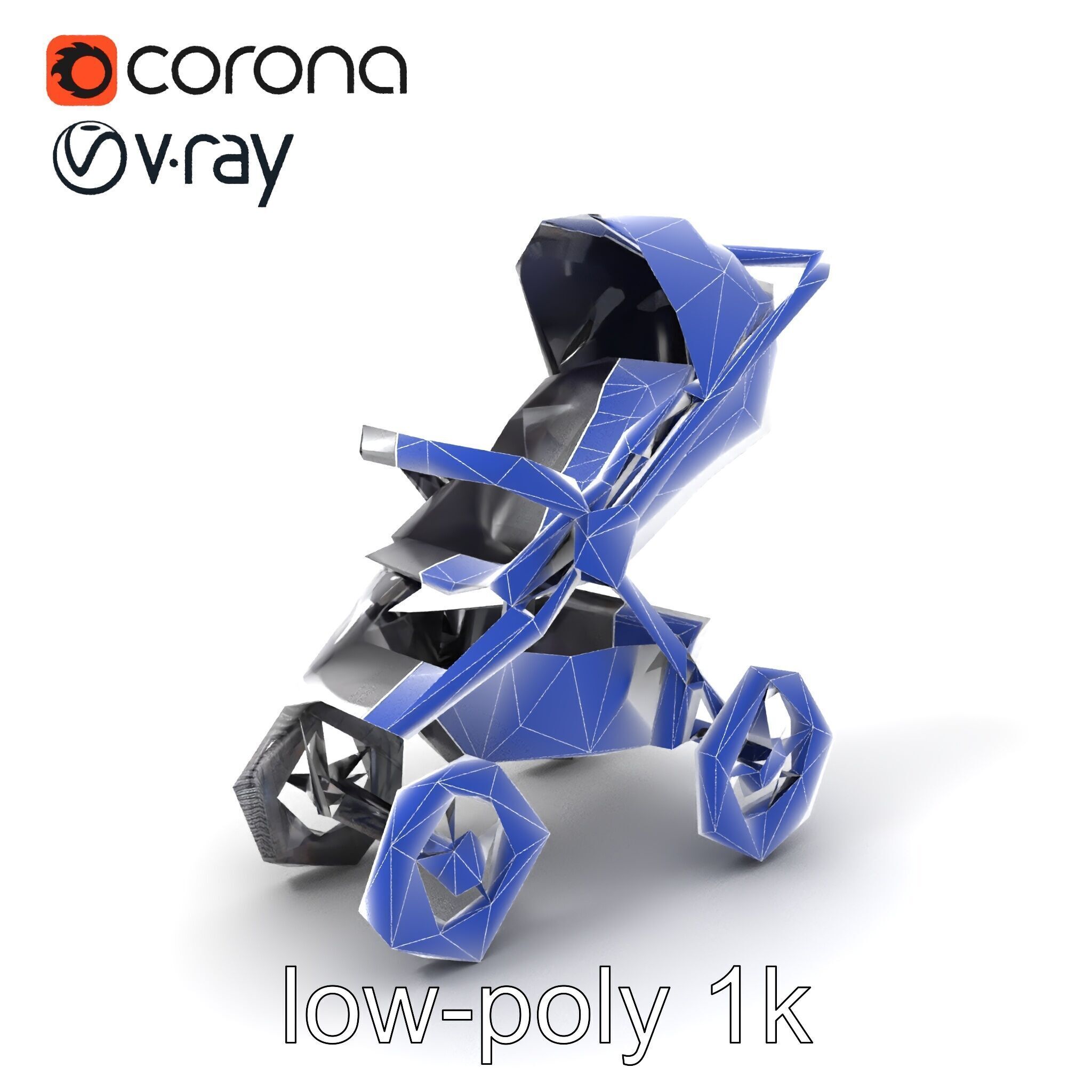 All-terrain Stroller Rugged Design model pack Low-poly 3D model_6