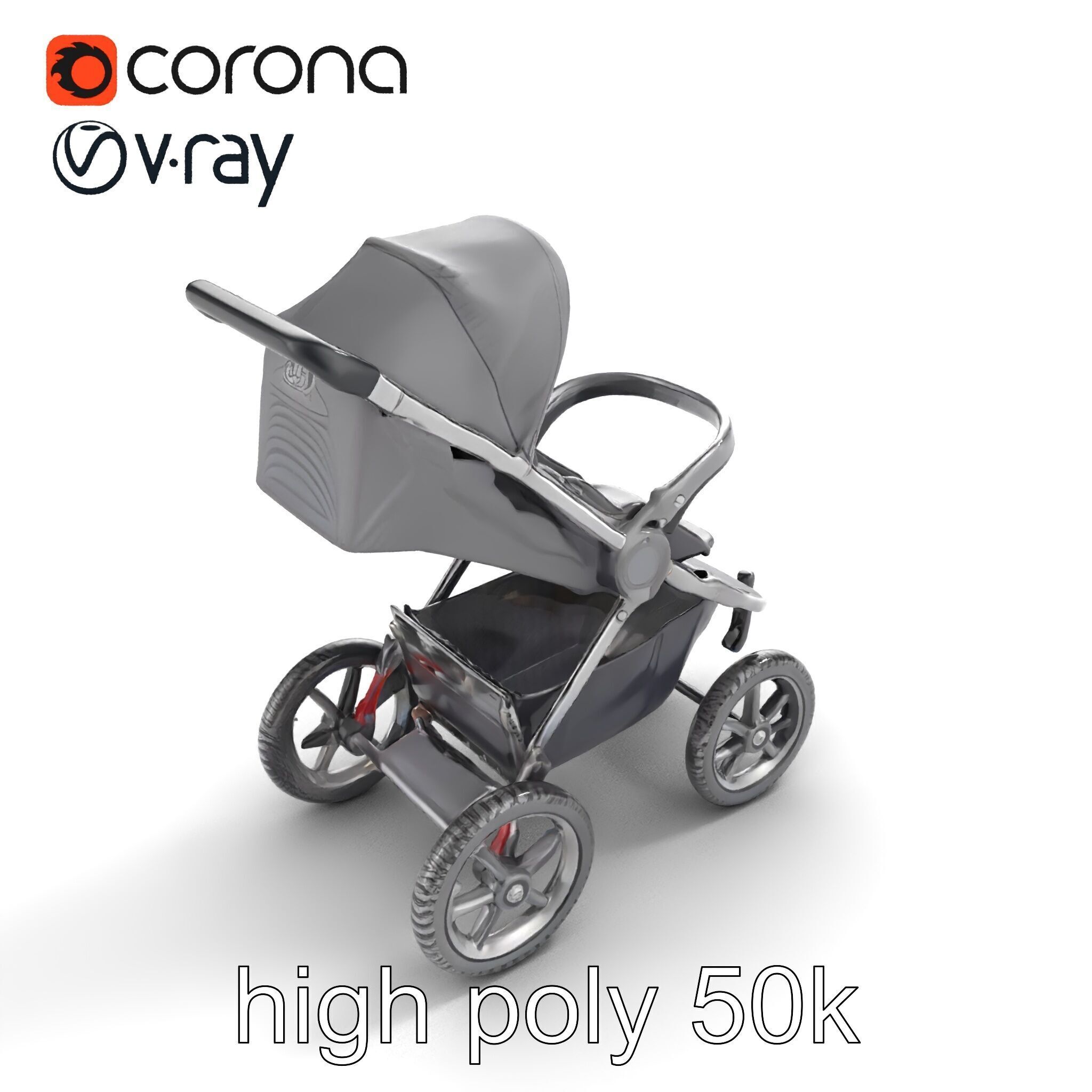 All-terrain Stroller Rugged Design model pack Low-poly 3D model_9