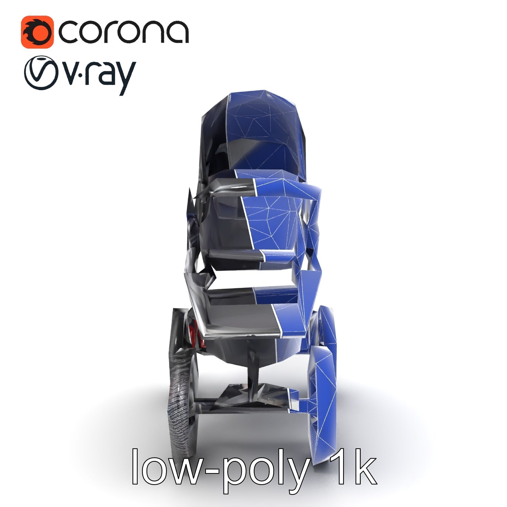 All-terrain Stroller Rugged Design model pack Low-poly 3D model_28