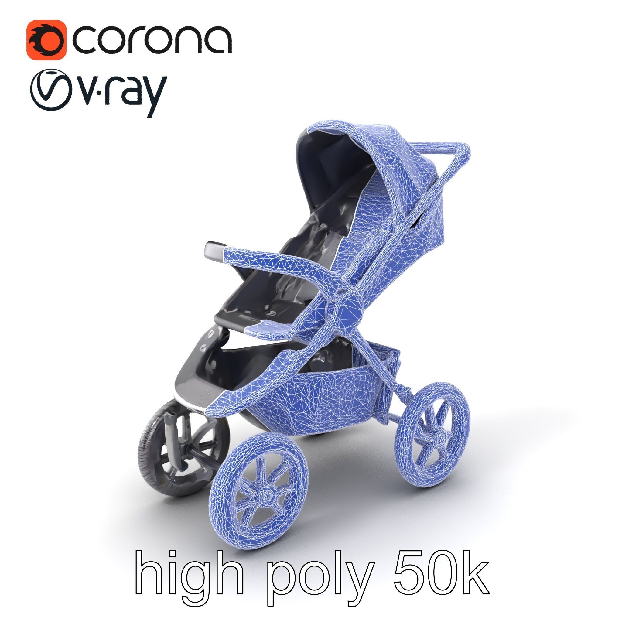 All-terrain Stroller Rugged Design model pack Low-poly 3D model_1