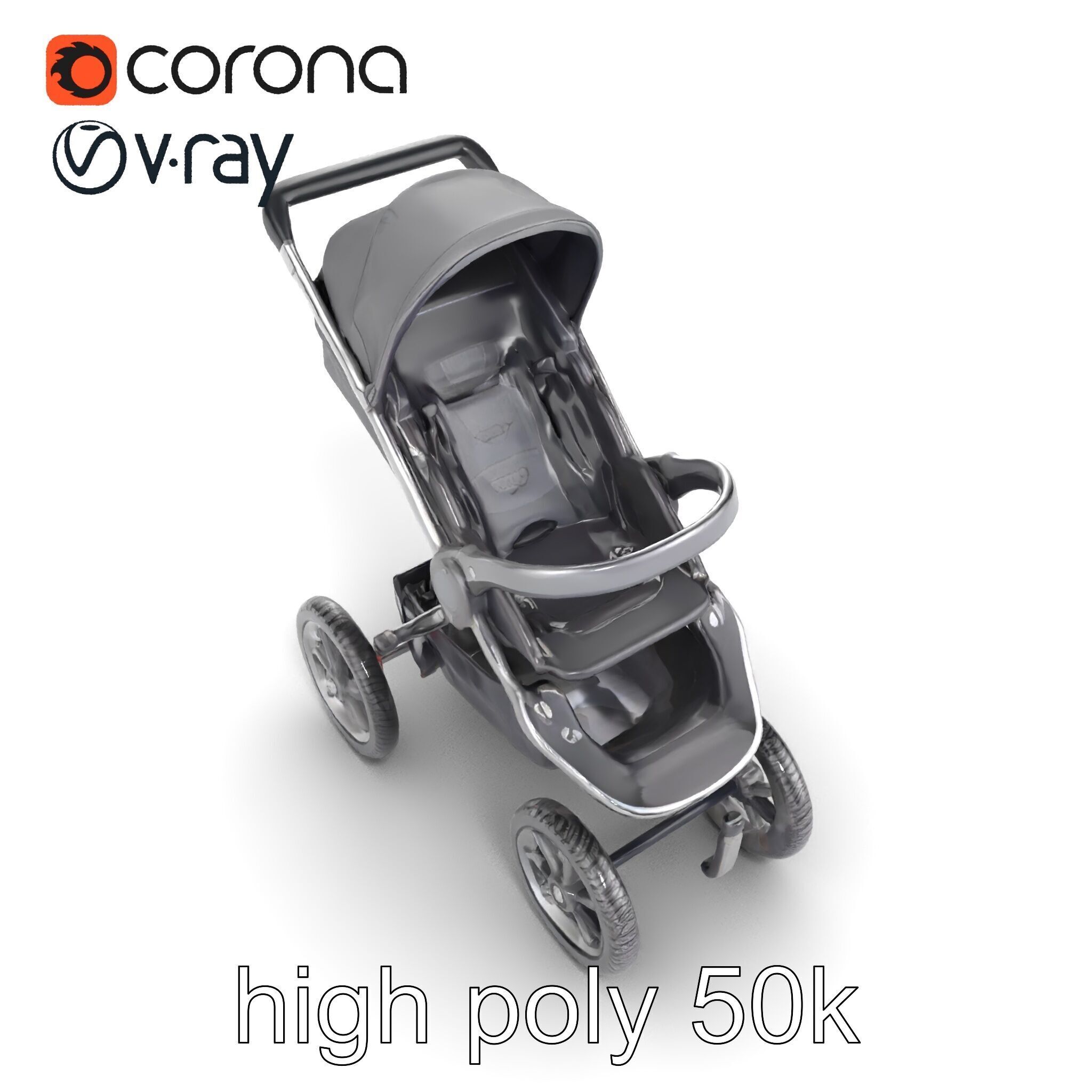 All-terrain Stroller Rugged Design model pack Low-poly 3D model_14