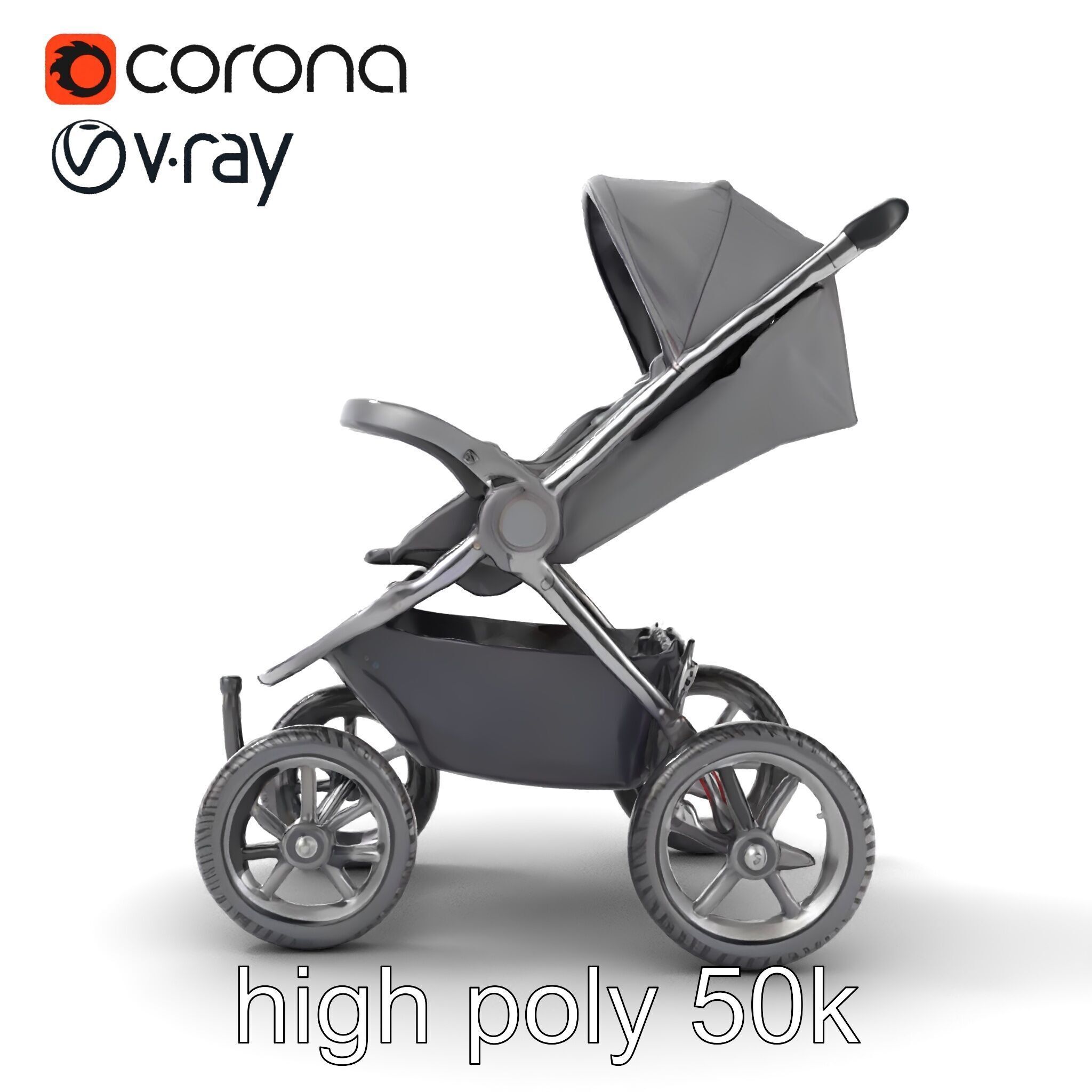 All-terrain Stroller Rugged Design model pack Low-poly 3D model_17