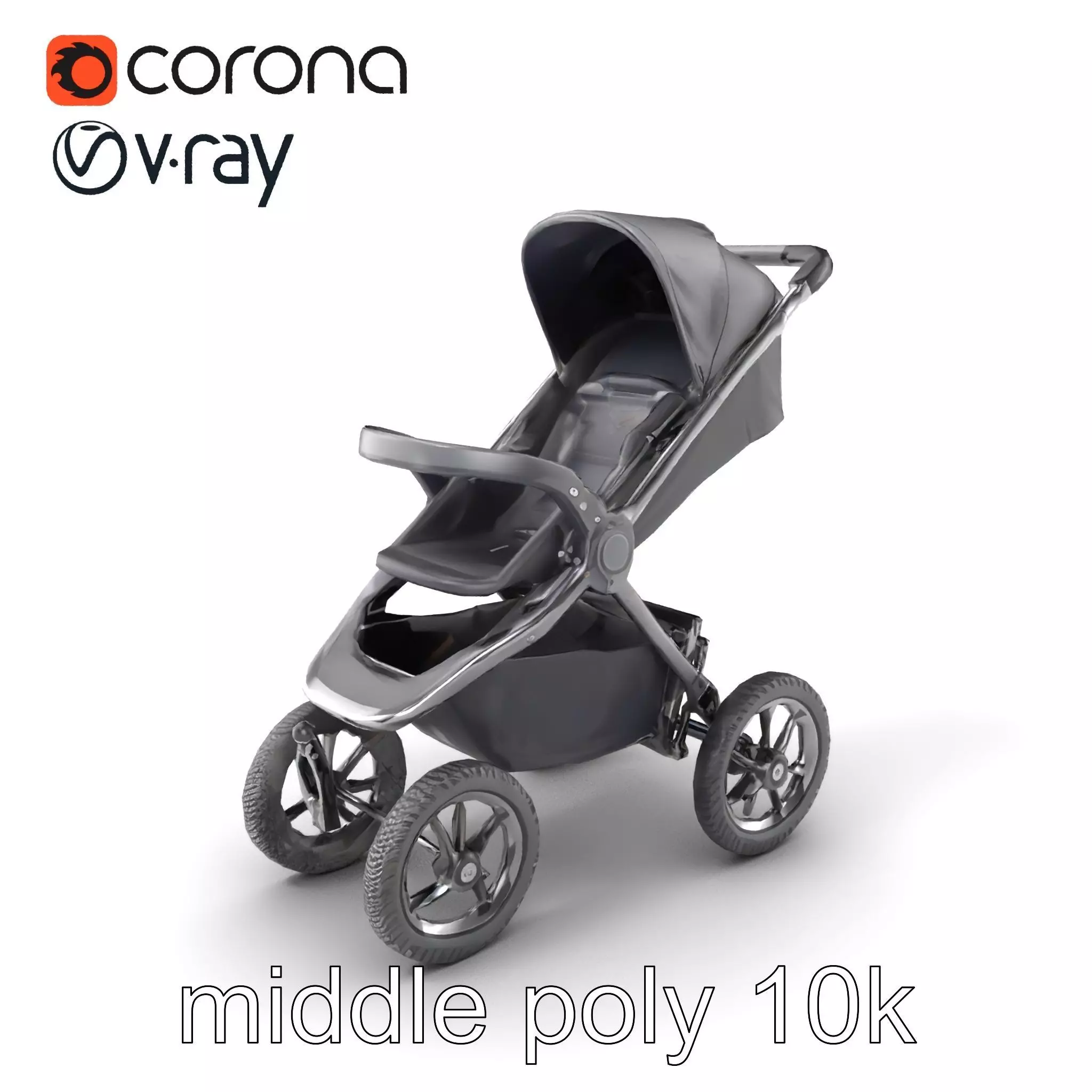 All-terrain Stroller Rugged Design model pack Low-poly 3D model_0