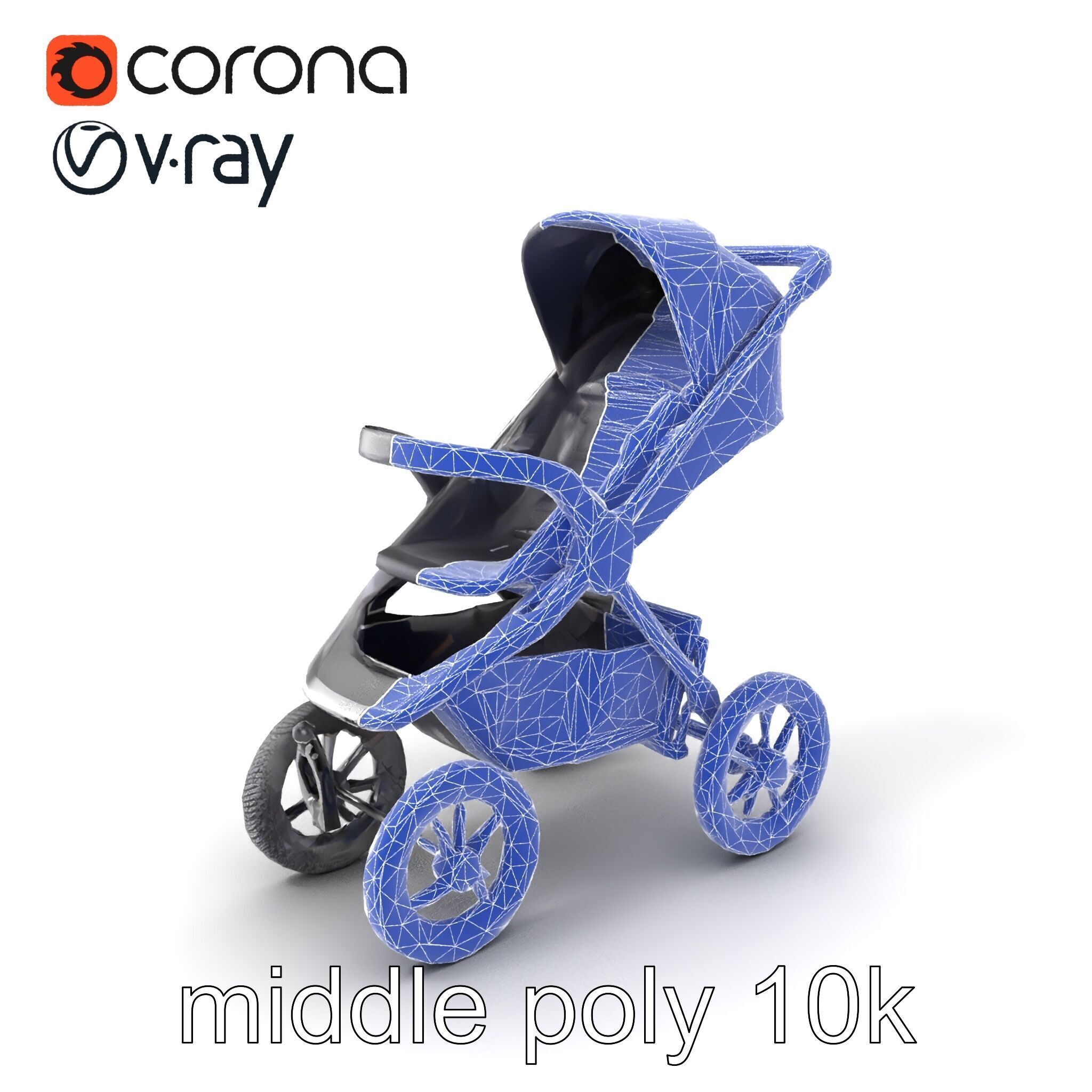 All-terrain Stroller Rugged Design model pack Low-poly 3D model_5