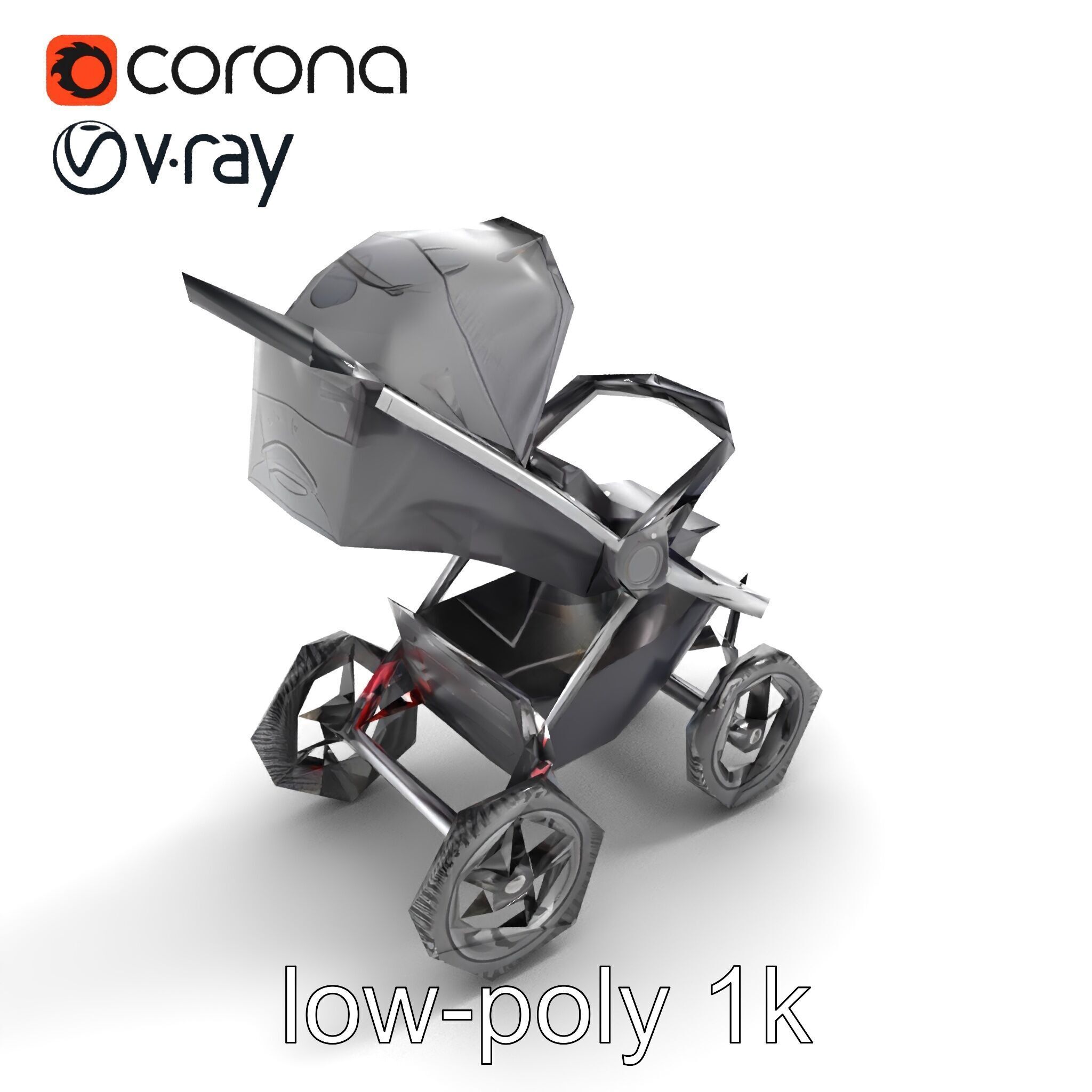 All-terrain Stroller Rugged Design model pack Low-poly 3D model_8