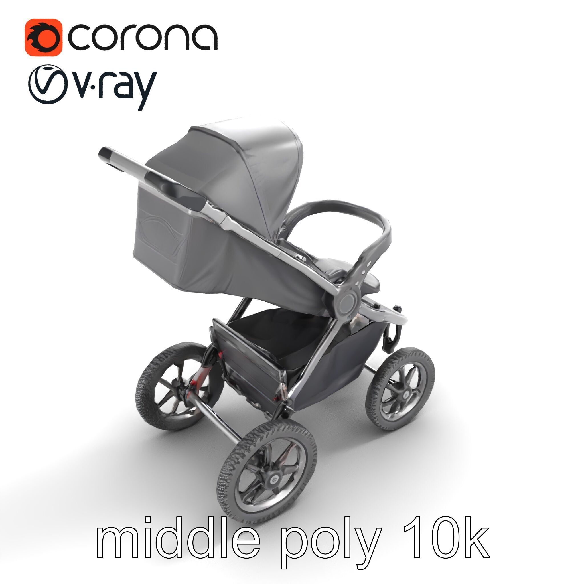 All-terrain Stroller Rugged Design model pack Low-poly 3D model_7