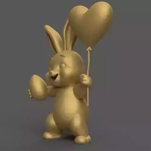 Happy Easter Bunny 3D STL File for Decoration Gifts