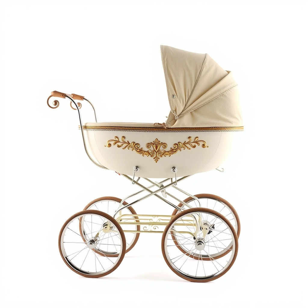 Vintage Pram Elegance Model Pack Low-poly 3D model_3
