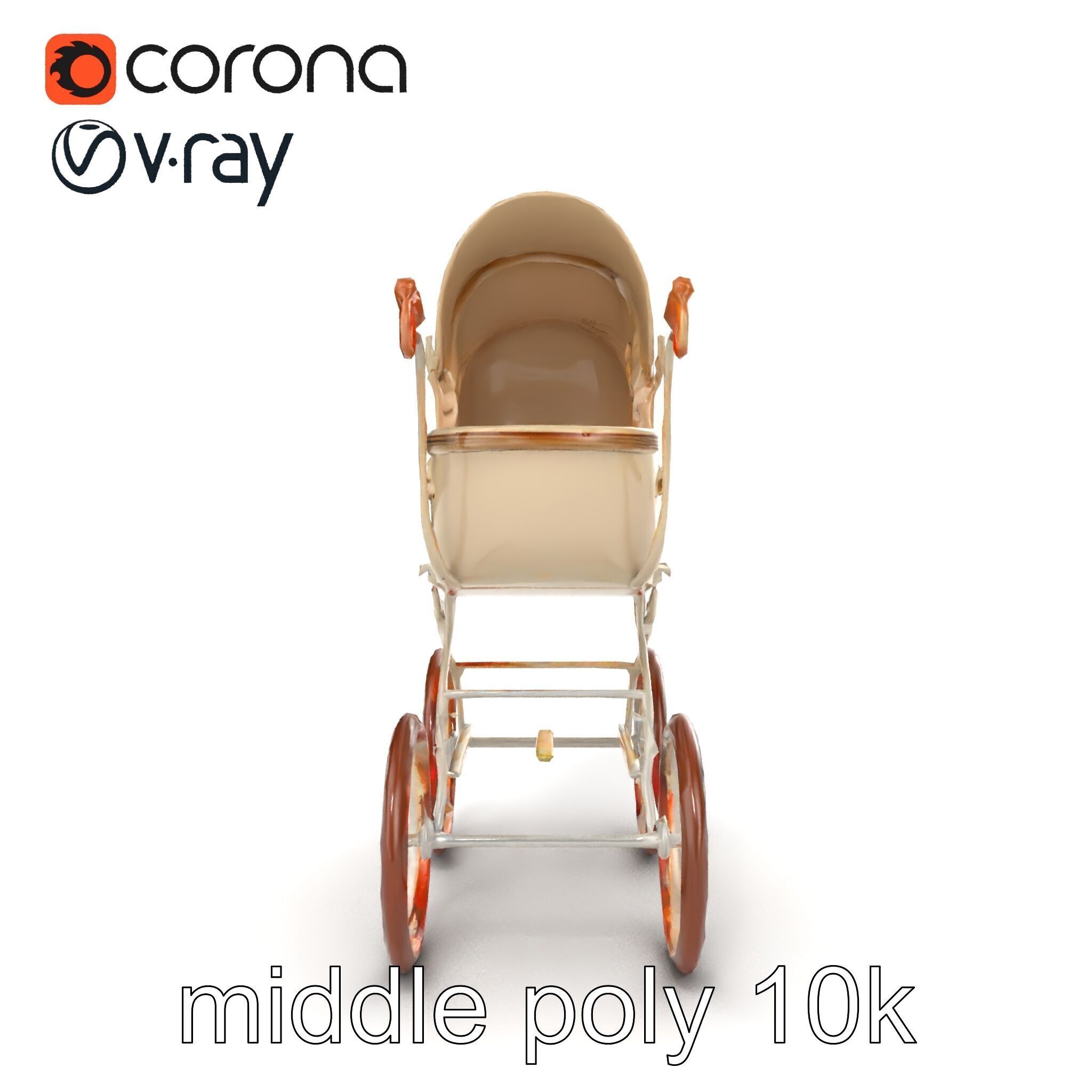 Vintage Pram Elegance Model Pack Low-poly 3D model_20