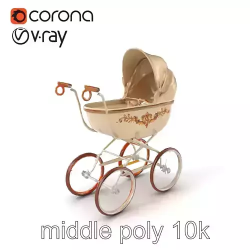 Vintage Pram Elegance Model Pack Low-poly 3D model