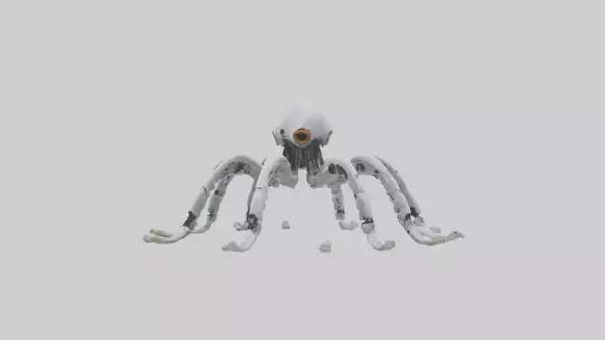 Robot version of a robot squid model Low-poly 3D model
