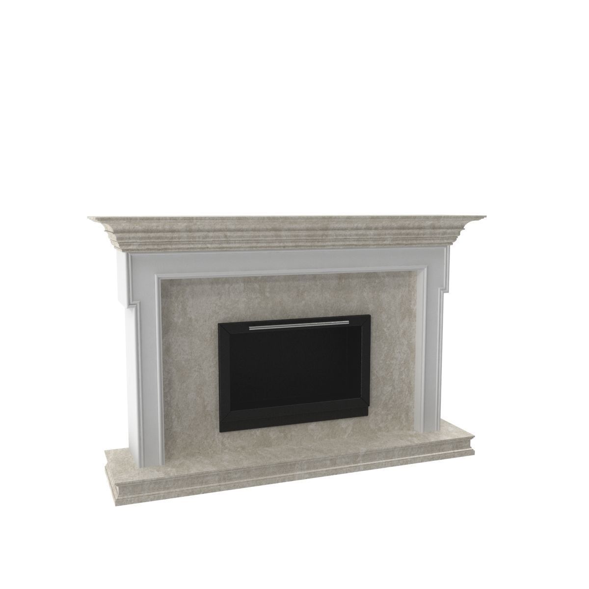 Art Deco fireplace 3D model_5