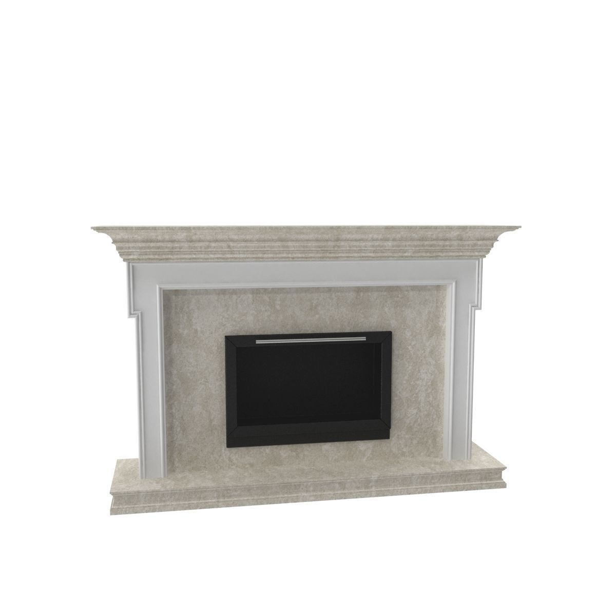 Art Deco fireplace 3D model_1