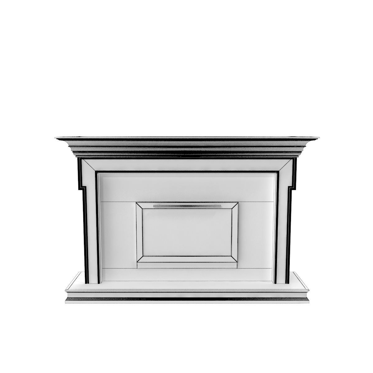 Art Deco fireplace 3D model_35
