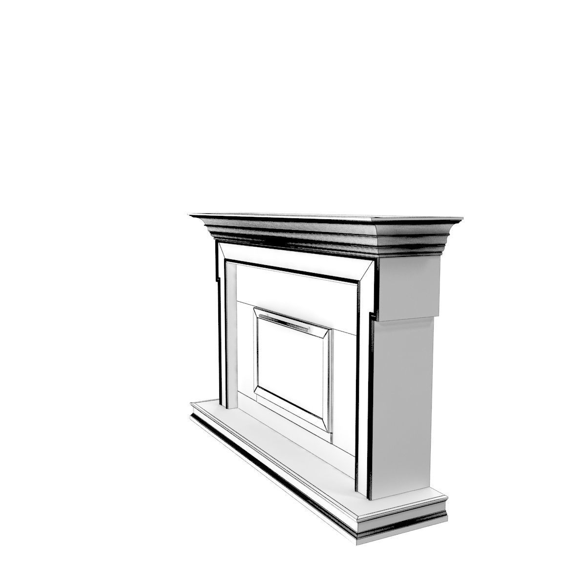 Art Deco fireplace 3D model_42