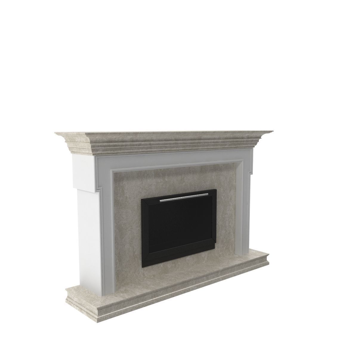 Art Deco fireplace 3D model_2