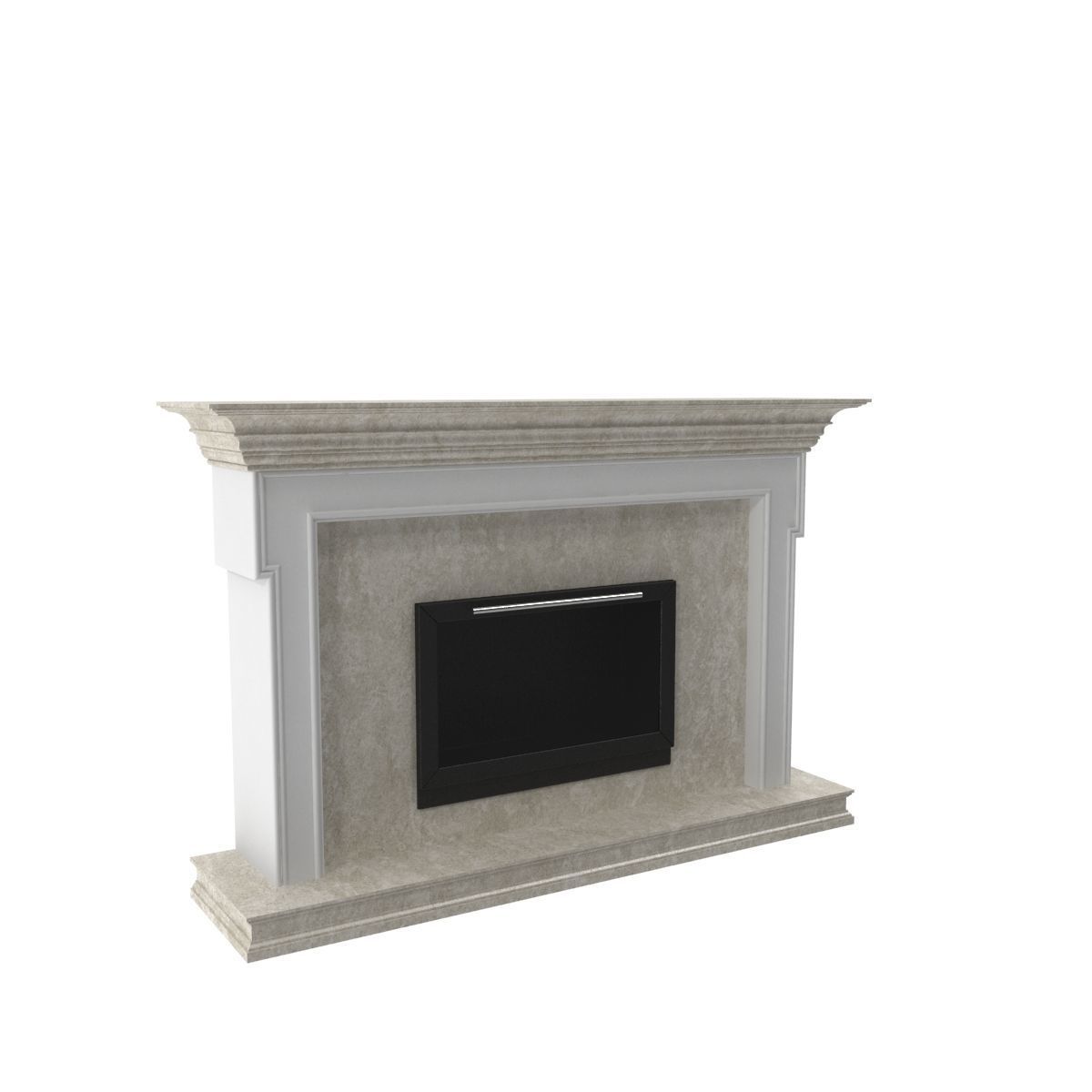Art Deco fireplace 3D model_4