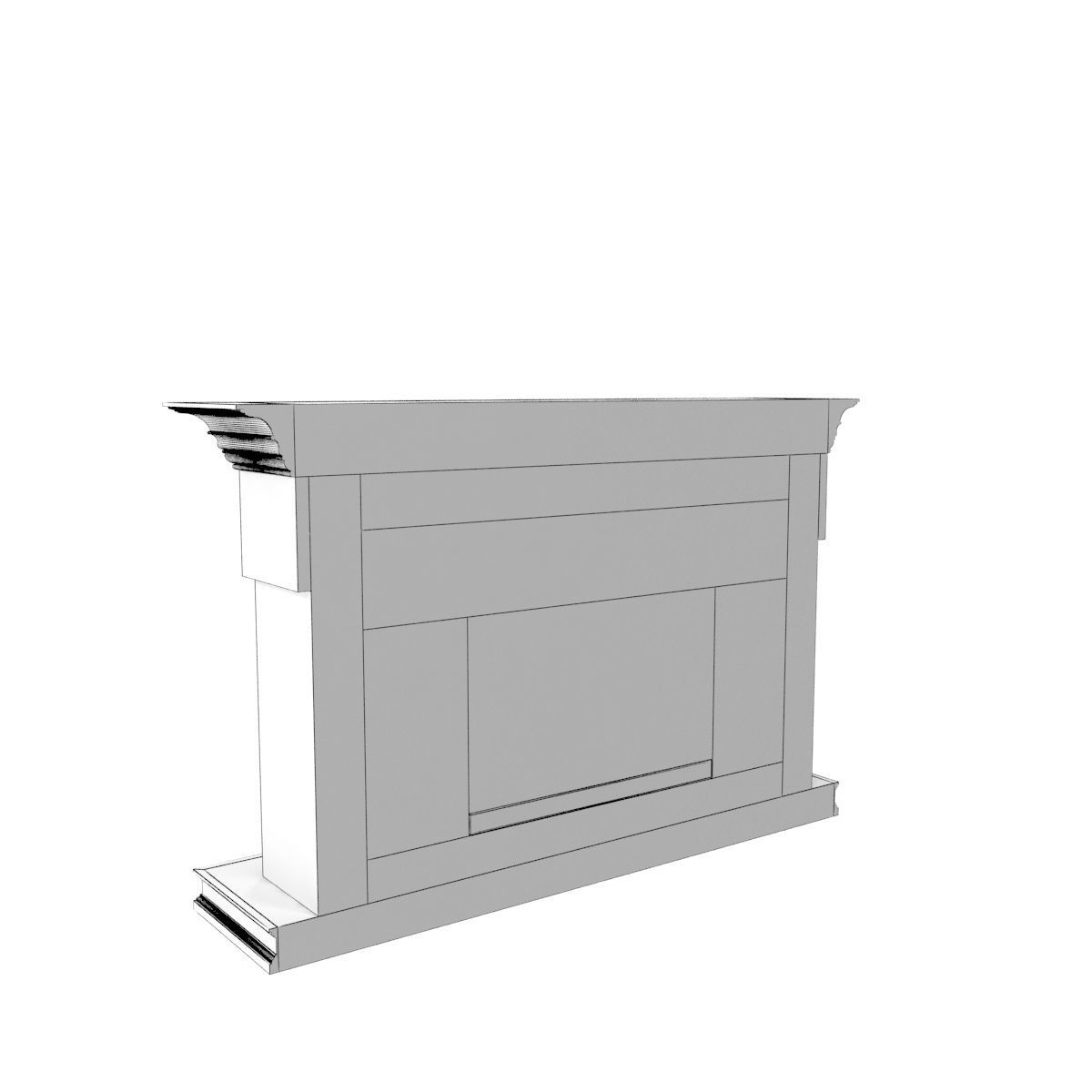 Art Deco fireplace 3D model_39