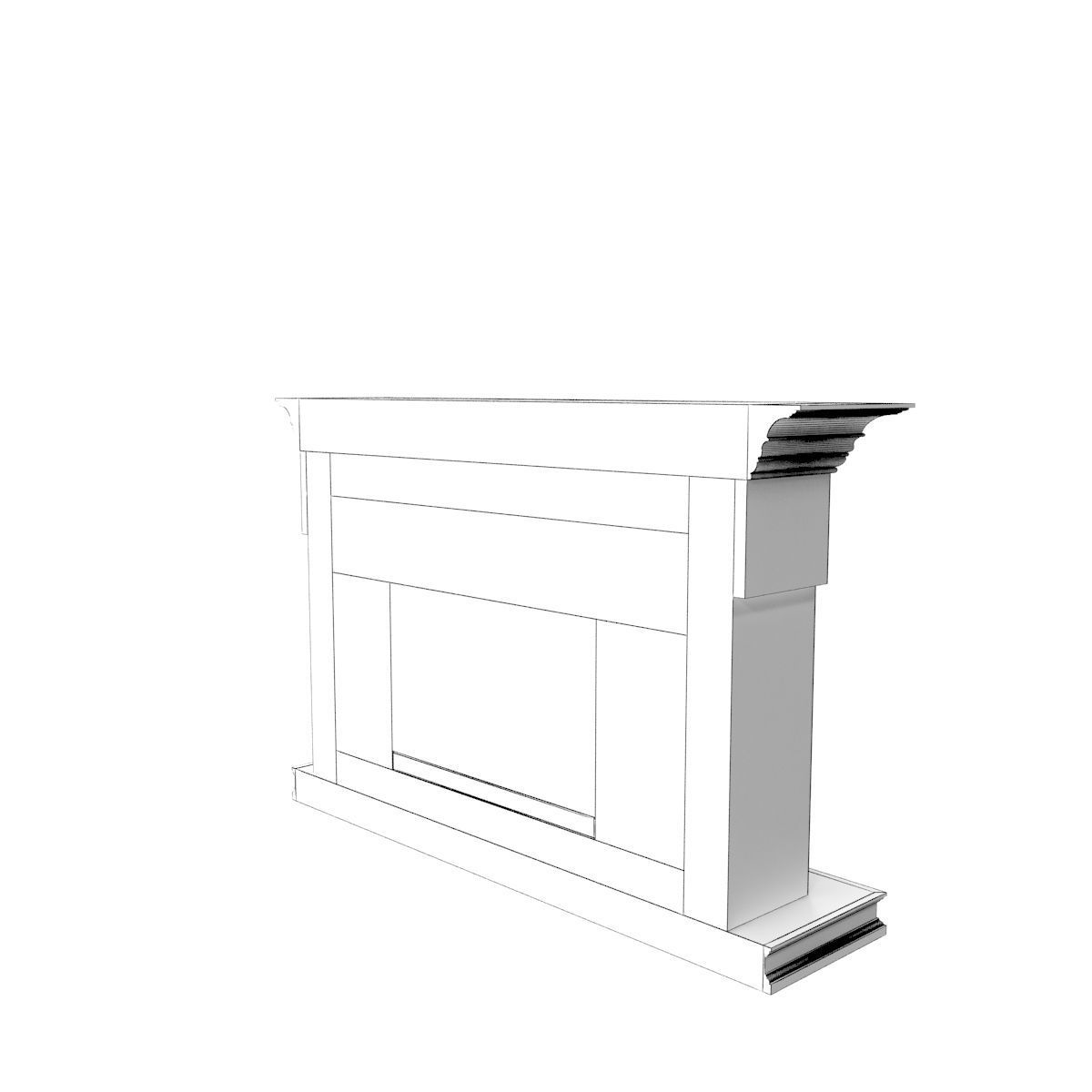 Art Deco fireplace 3D model_37