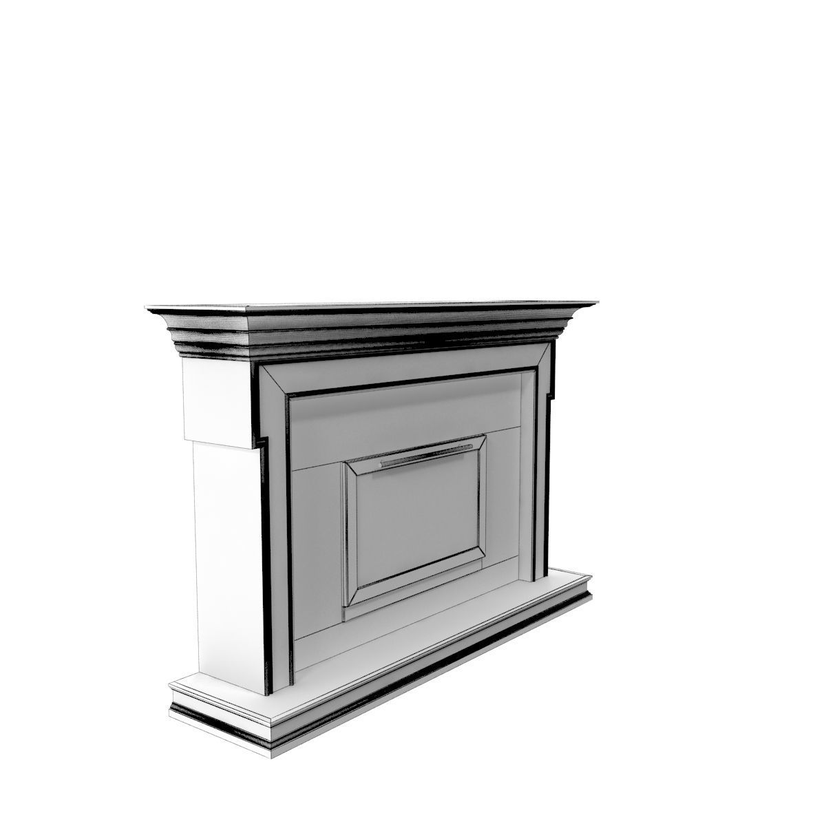 Art Deco fireplace 3D model_34