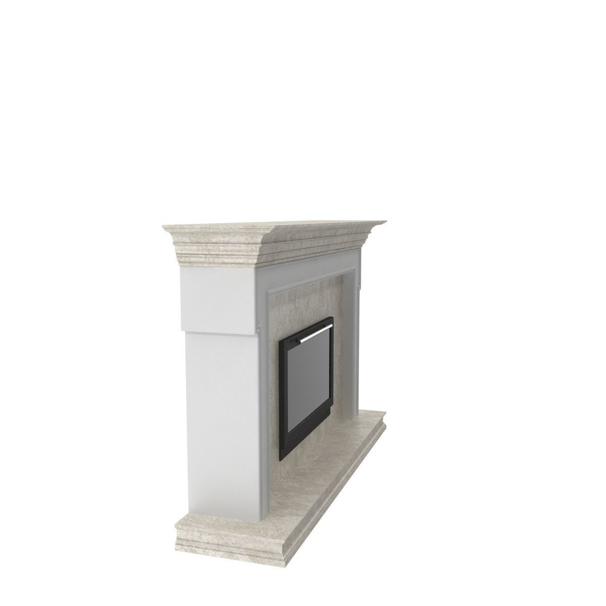 Art Deco fireplace 3D model_7