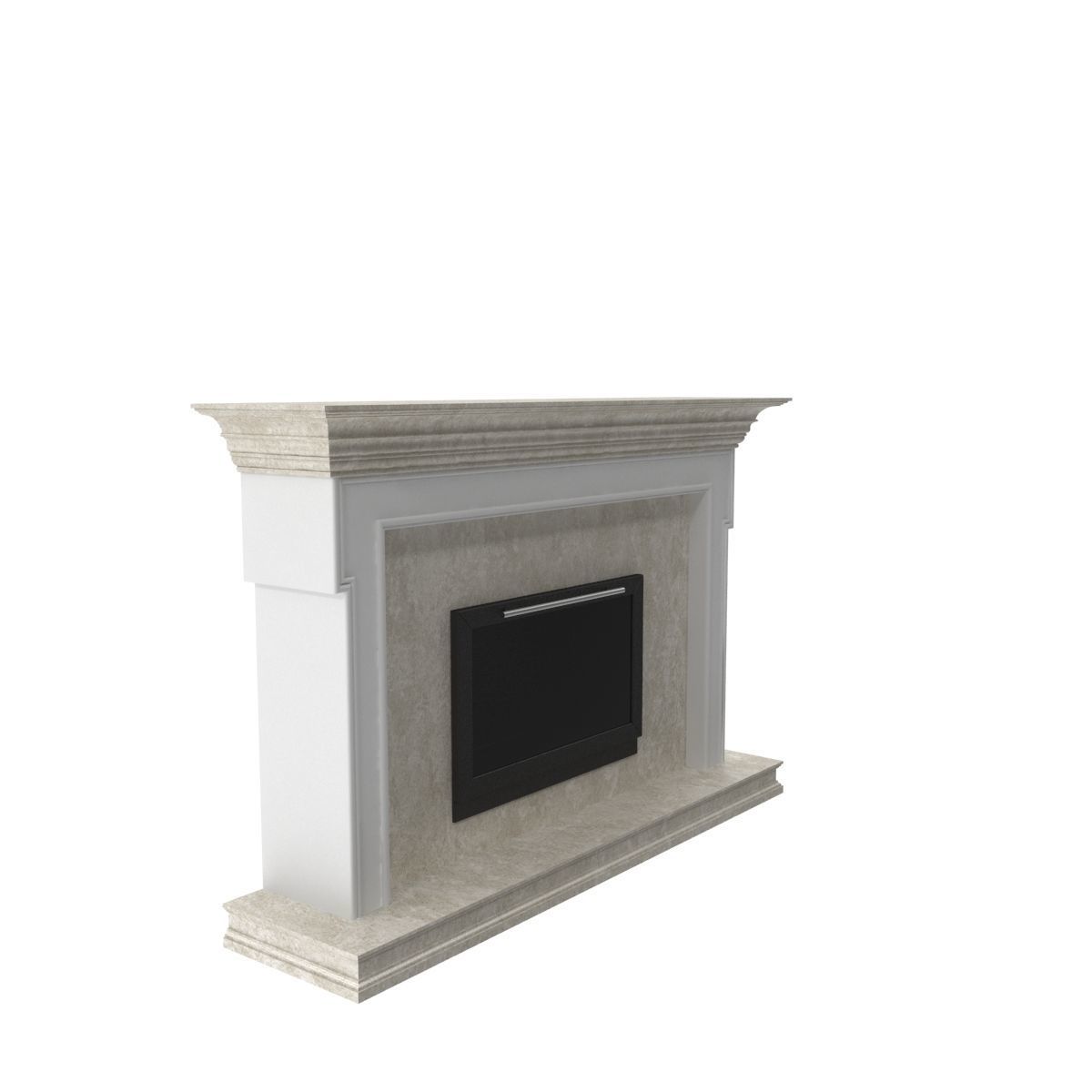 Art Deco fireplace 3D model_3