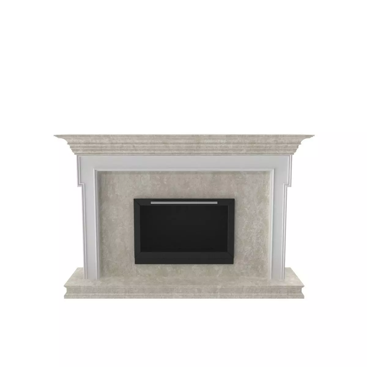 Art Deco fireplace 3D model_0