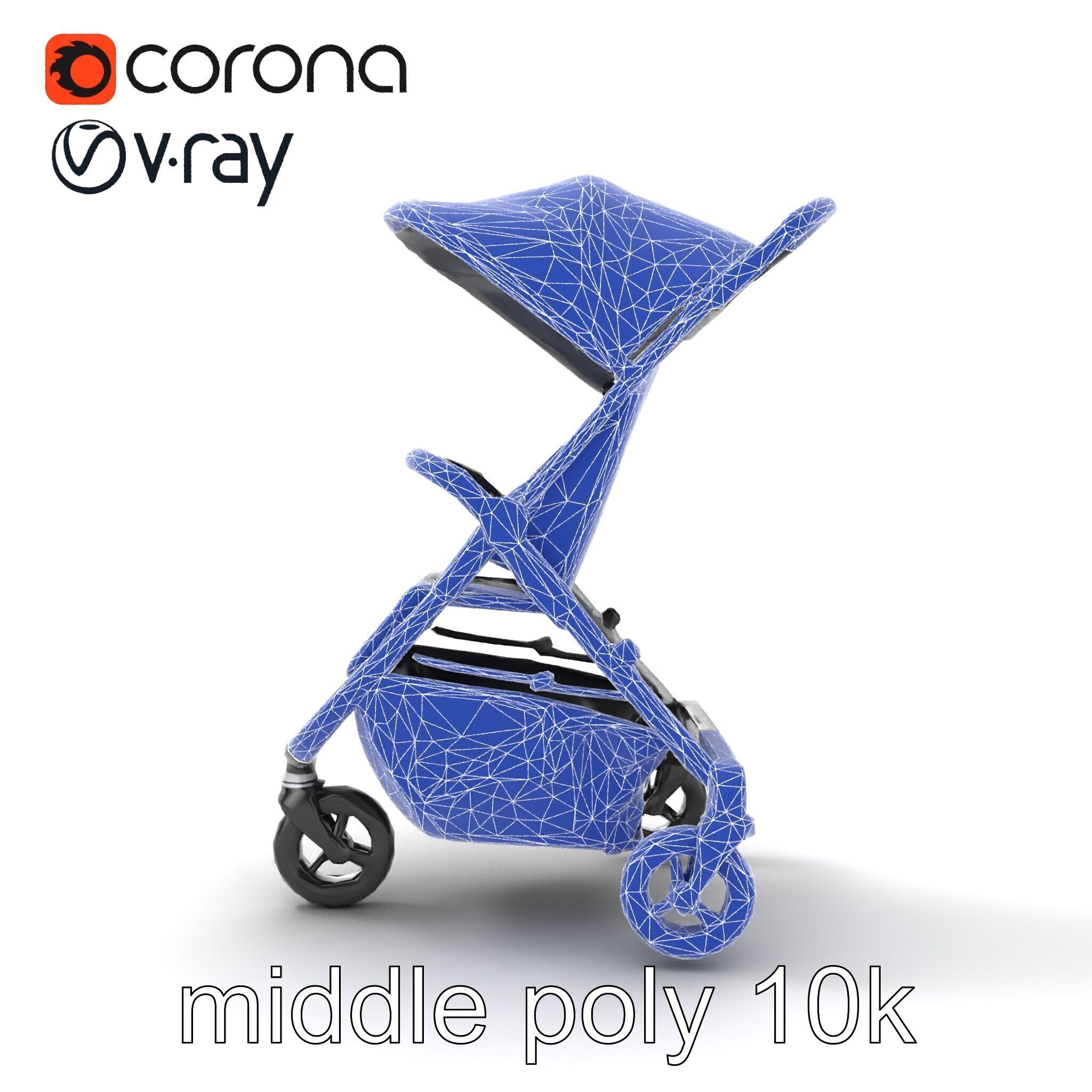 Lightweight Umbrella Stroller with Safety Belts model pack Low-poly 3D model_25