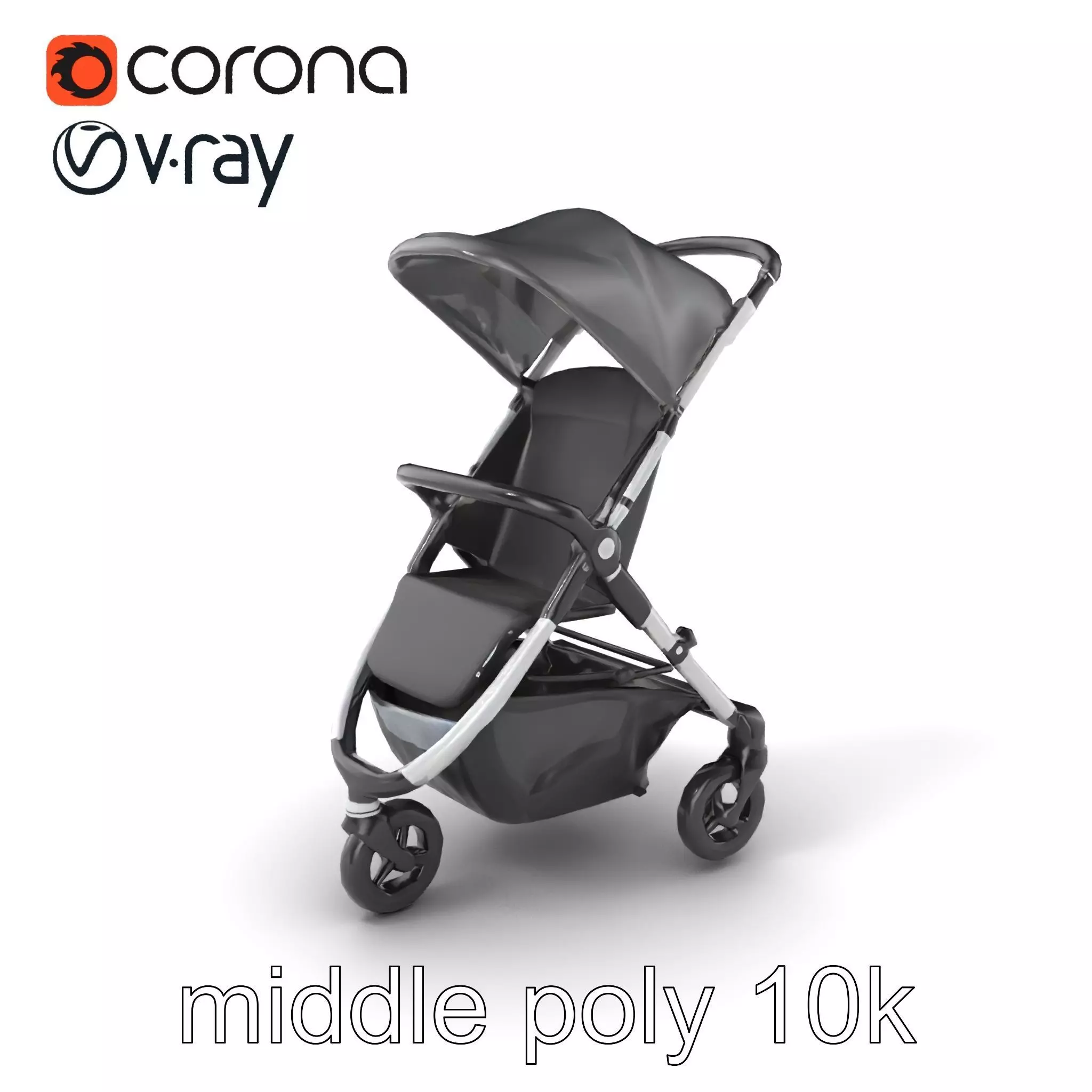 Lightweight Umbrella Stroller with Safety Belts model pack Low-poly 3D model_0