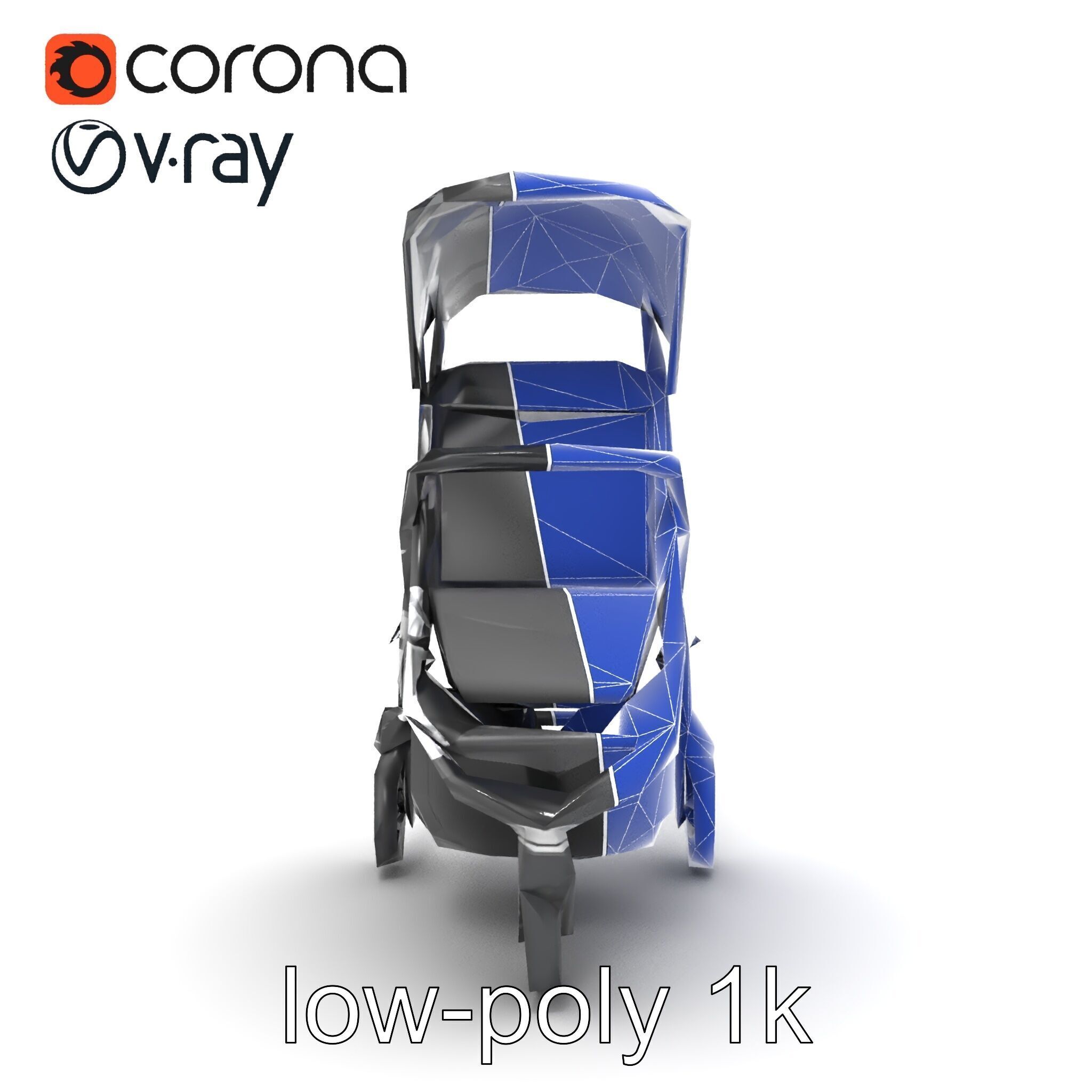 Lightweight Umbrella Stroller with Safety Belts model pack Low-poly 3D model_26
