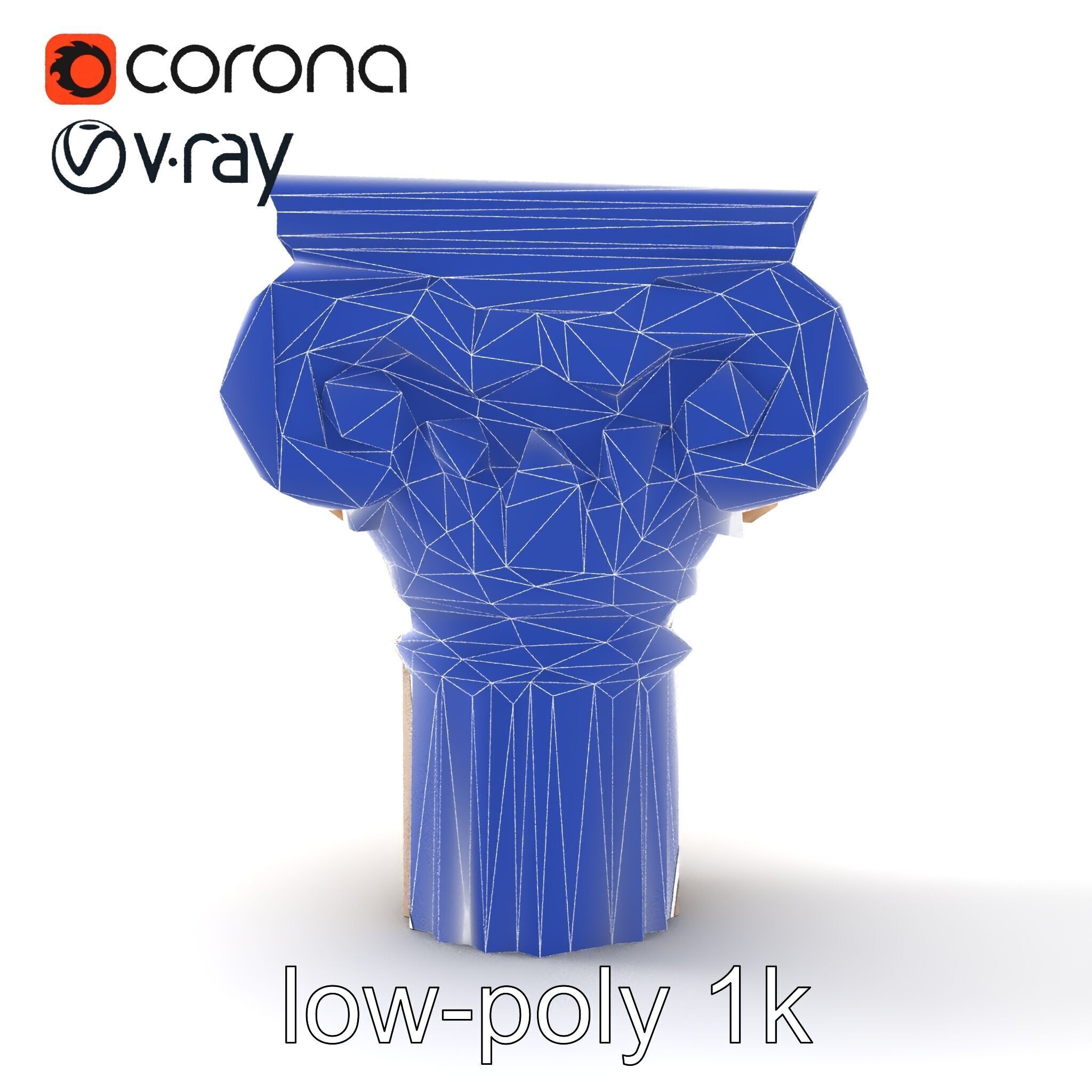 Baroque Column Intricate Swirl model pack Low-poly 3D model_16