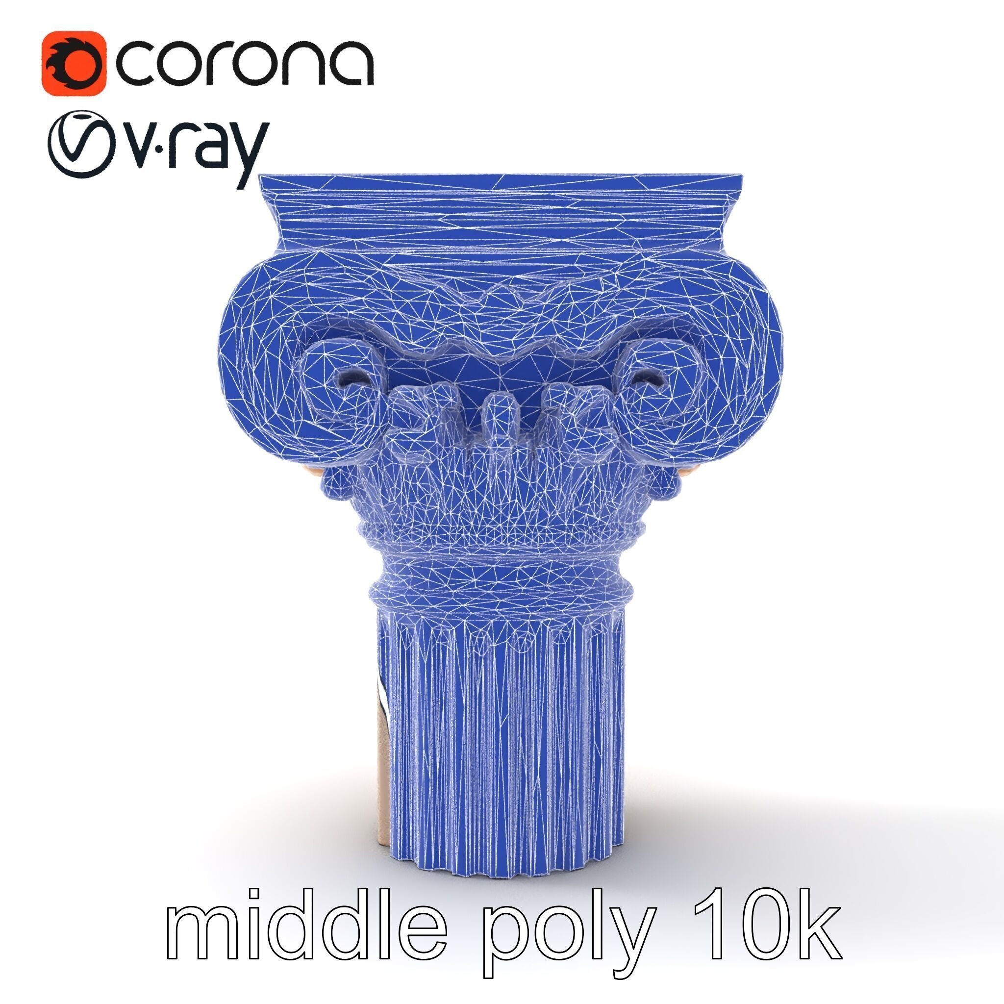 Baroque Column Intricate Swirl model pack Low-poly 3D model_32