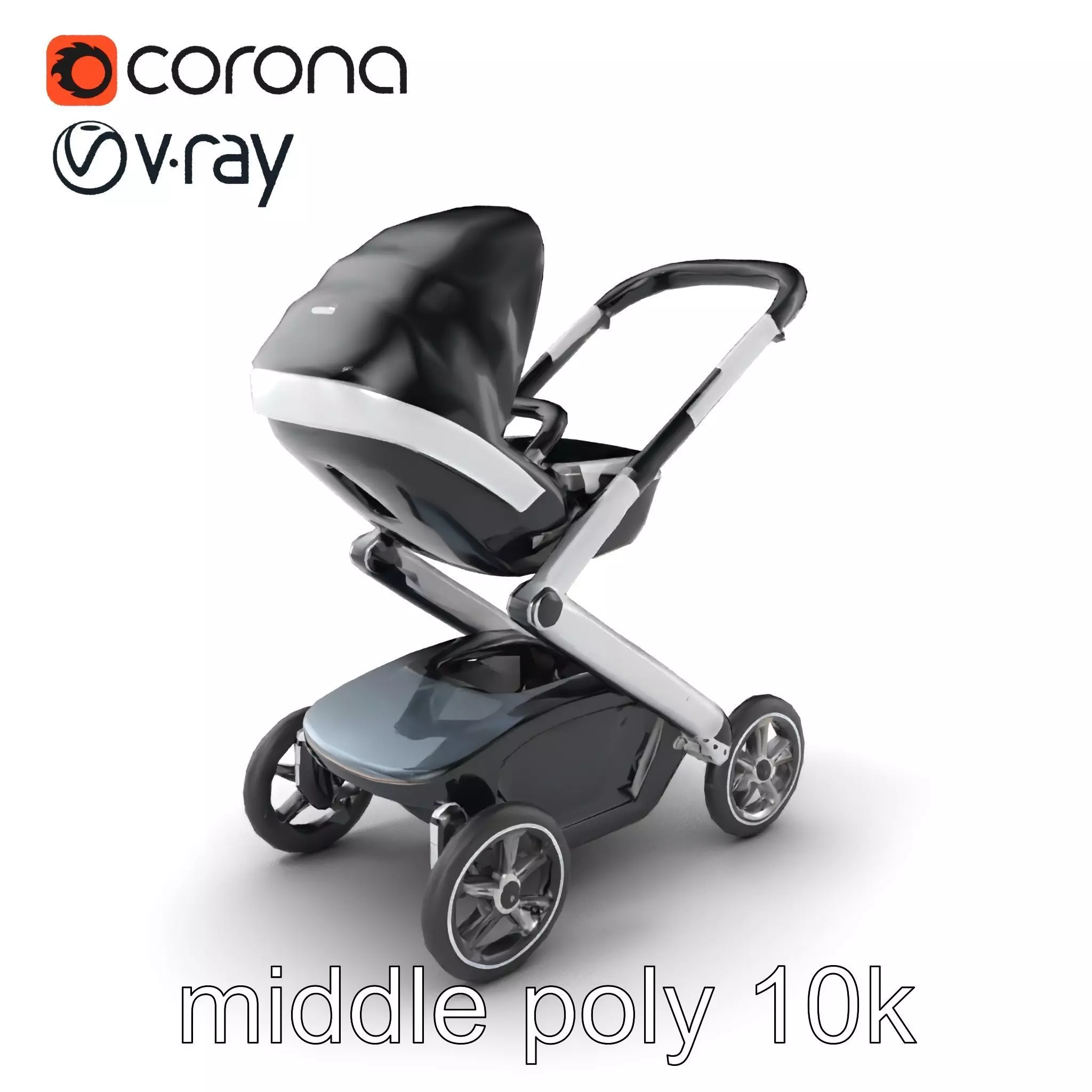 Futuristic Smart Stroller model pack Low-poly 3D model_0