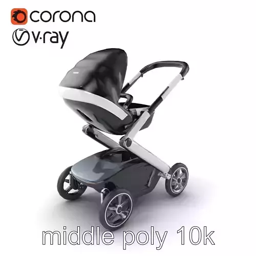 Futuristic Smart Stroller model pack Low-poly 3D model