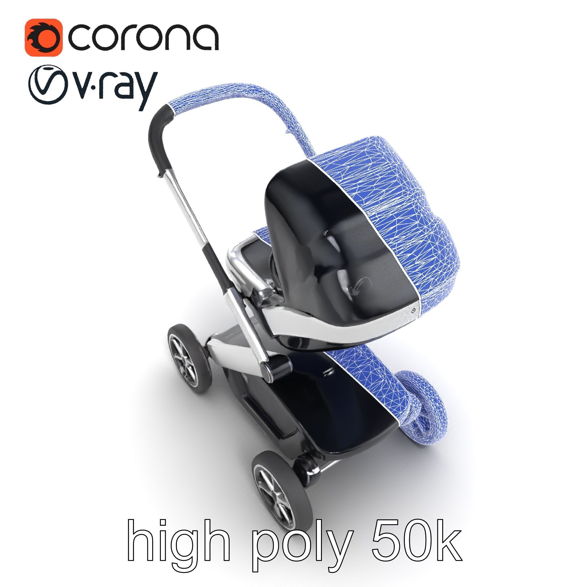 Futuristic Smart Stroller model pack Low-poly 3D model_31
