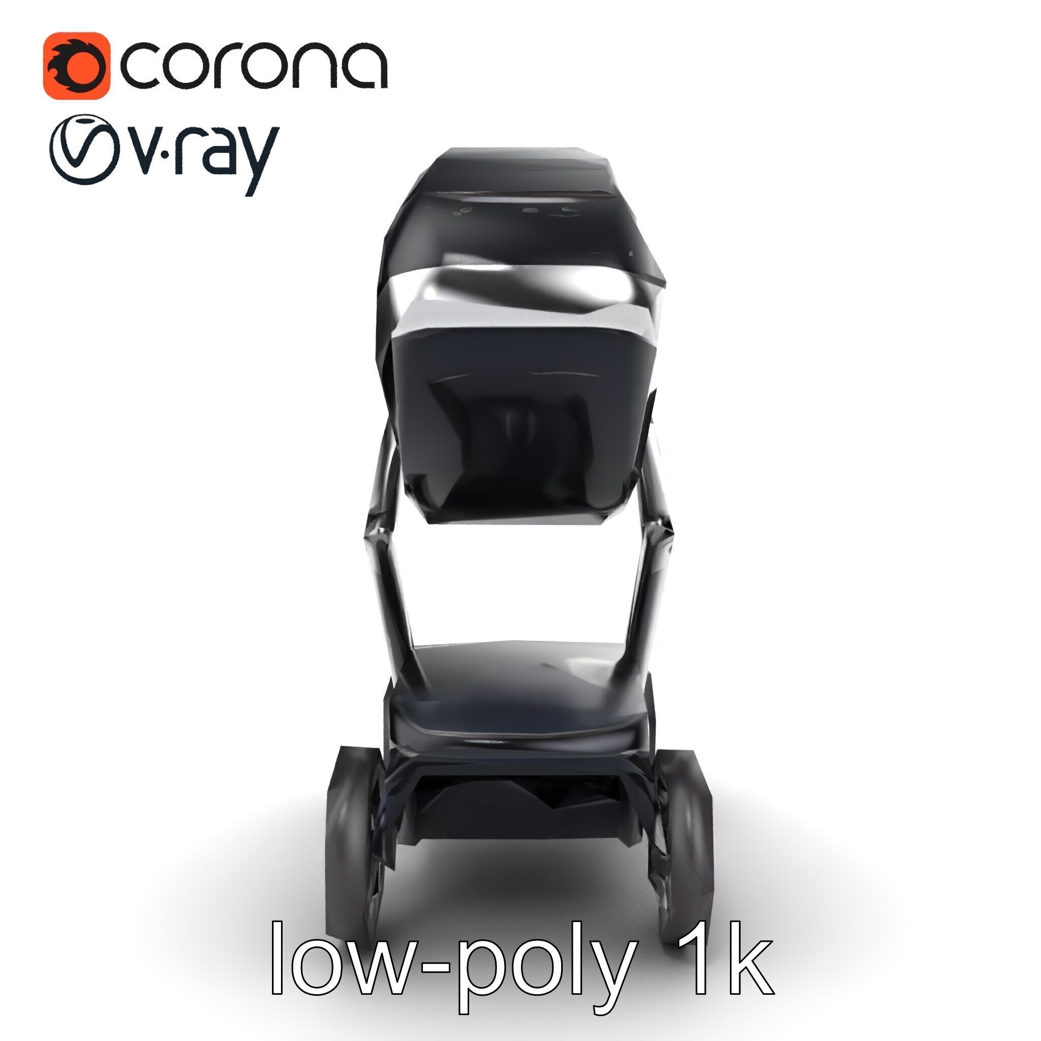 Futuristic Smart Stroller model pack Low-poly 3D model_22
