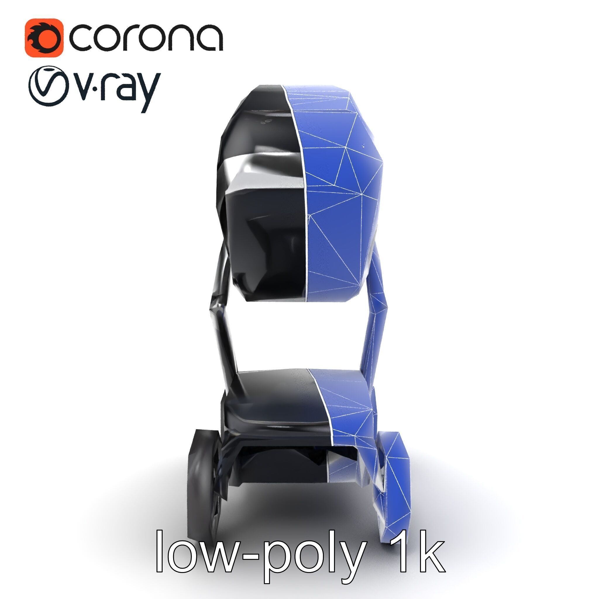Futuristic Smart Stroller model pack Low-poly 3D model_28