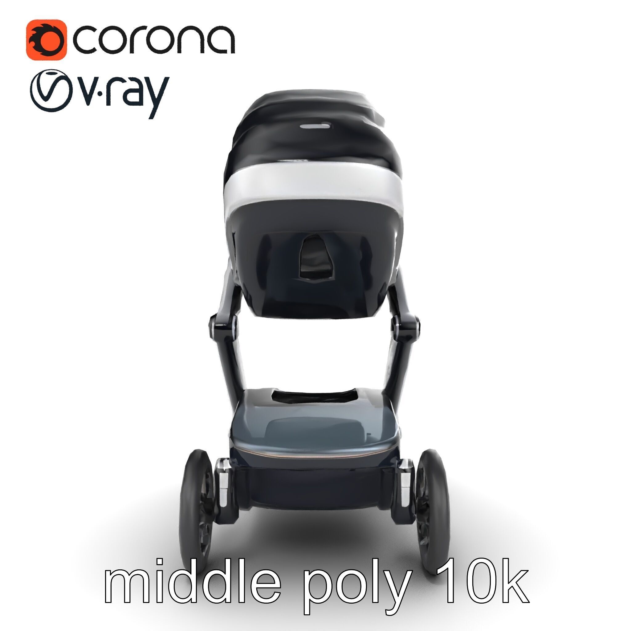 Futuristic Smart Stroller model pack Low-poly 3D model_24