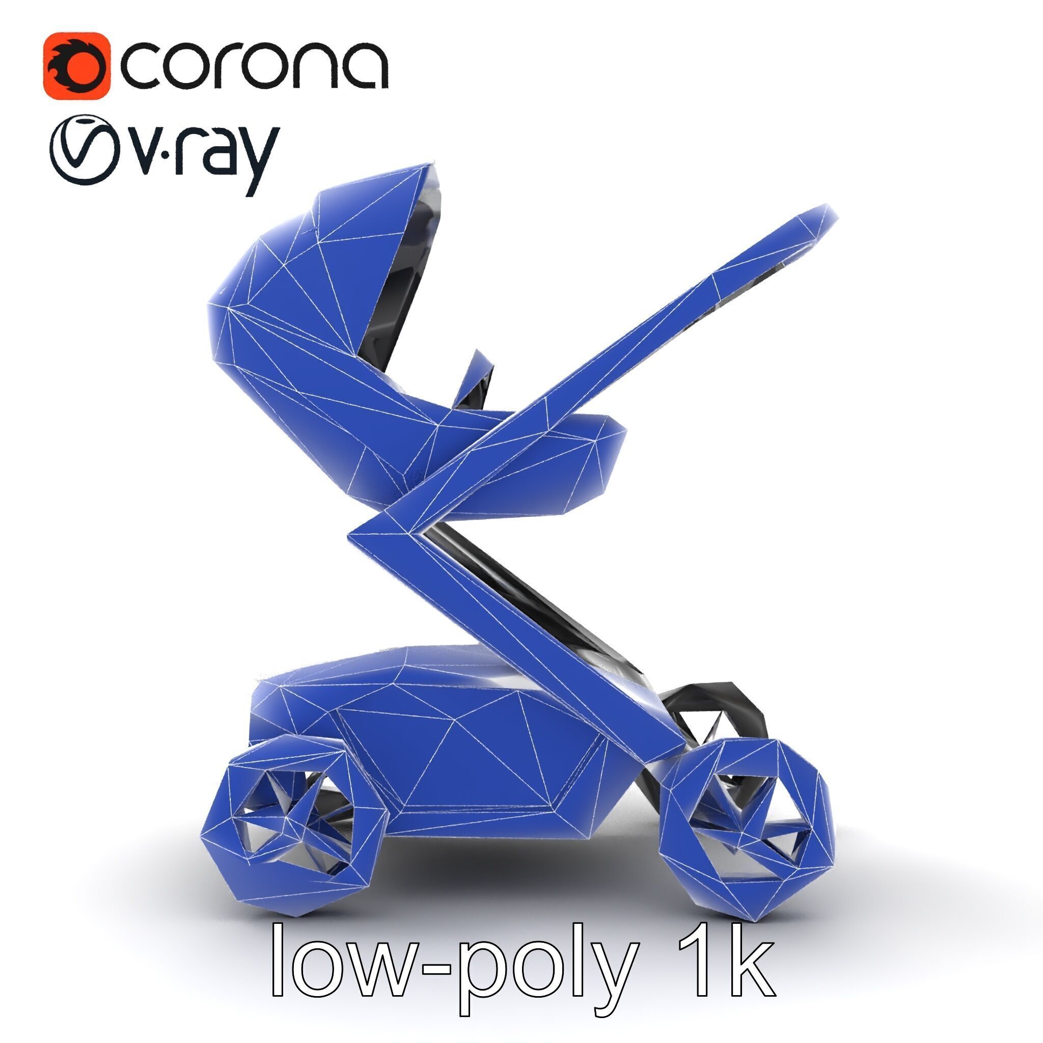 Futuristic Smart Stroller model pack Low-poly 3D model_32